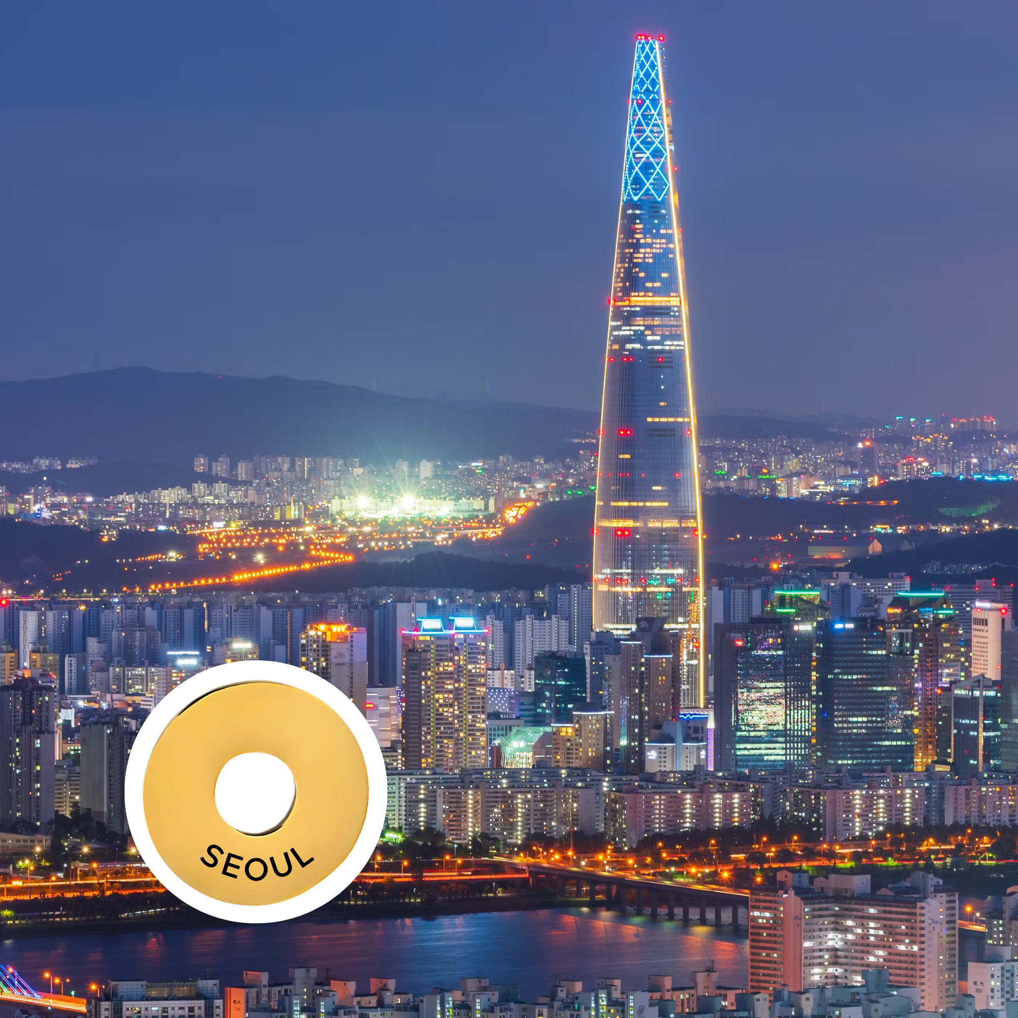 Seoul engraved city travel ring