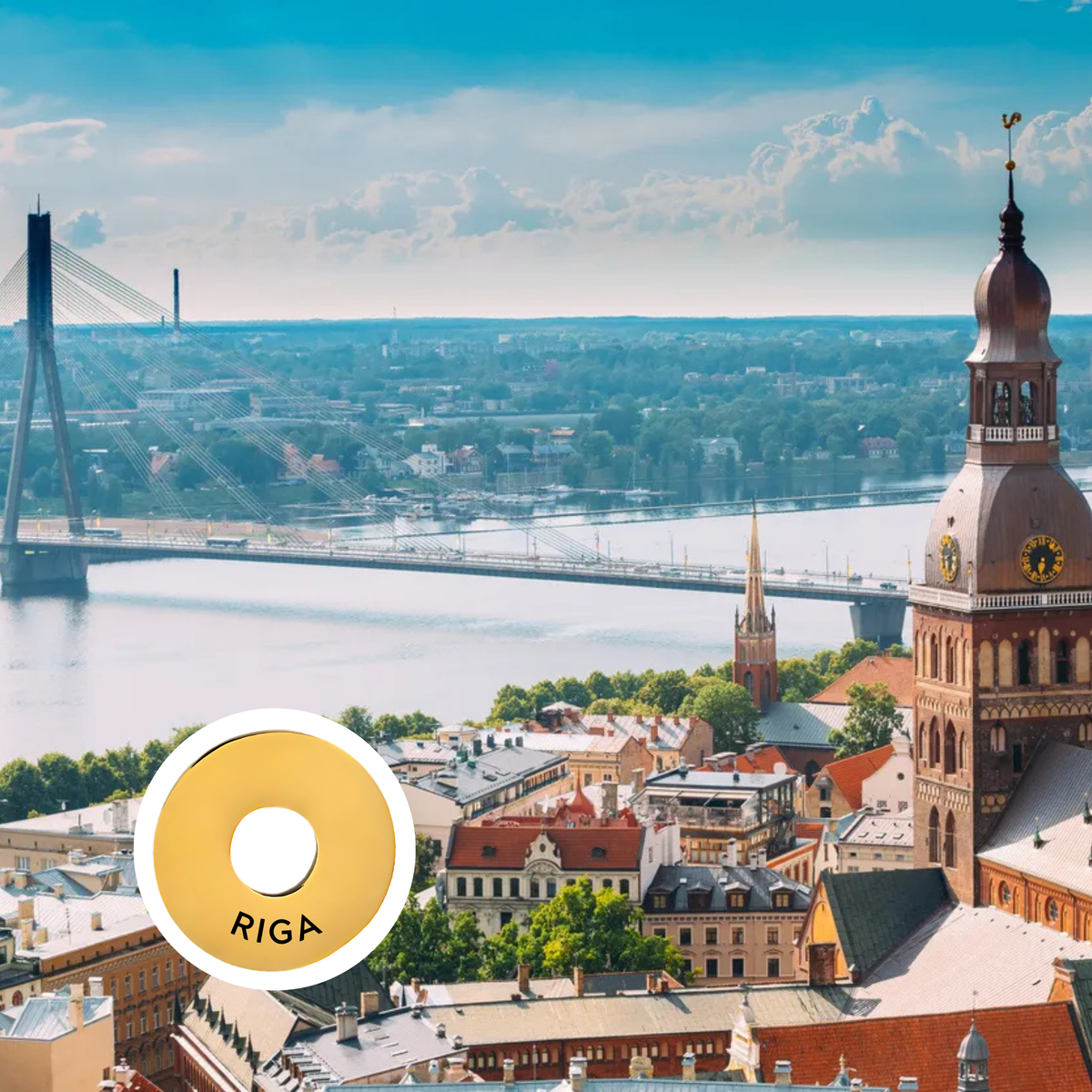 Riga engraved city travel ring