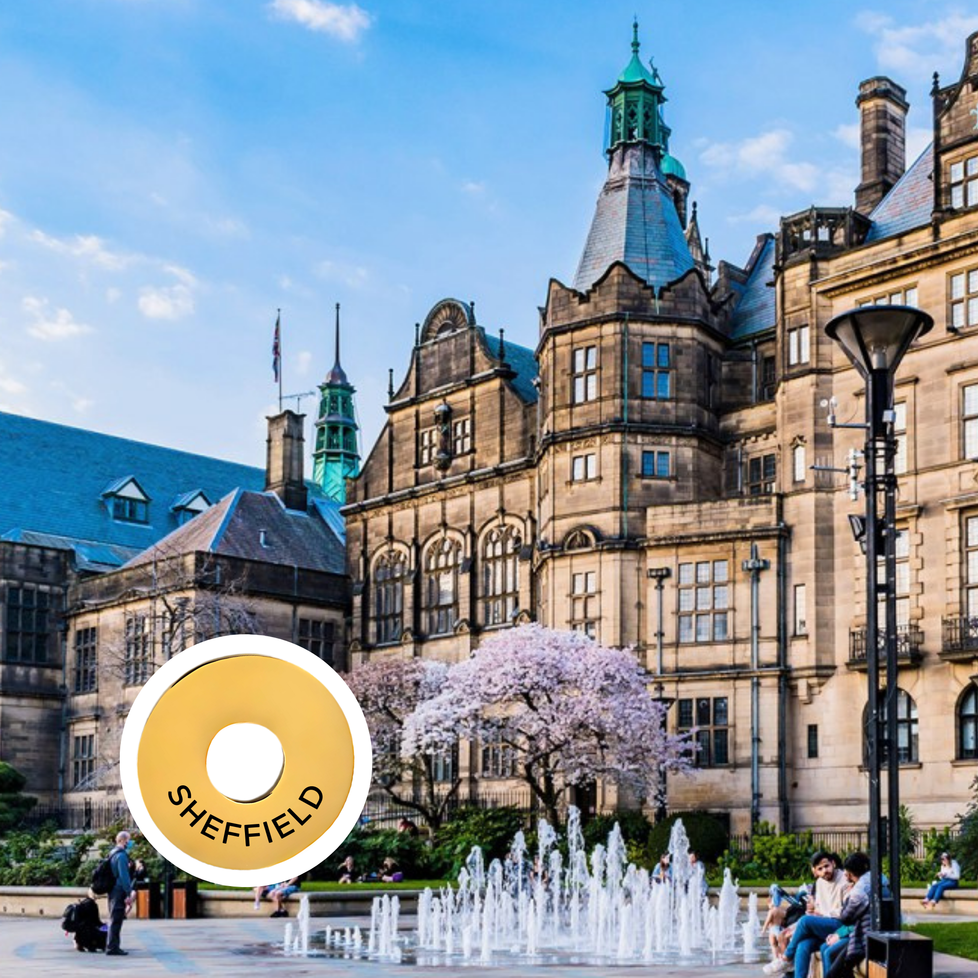 Sheffield engraved city travel ring
