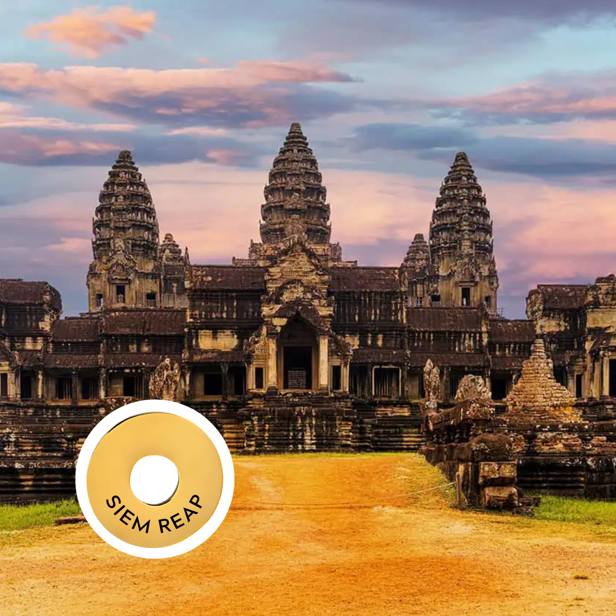 Siem Reap engraved city travel ring