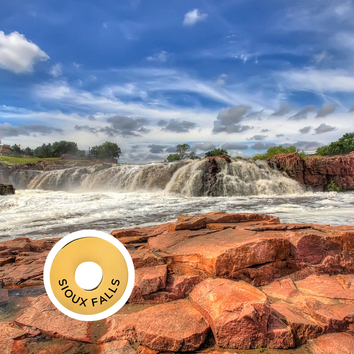 Sioux Falls engraved city travel ring