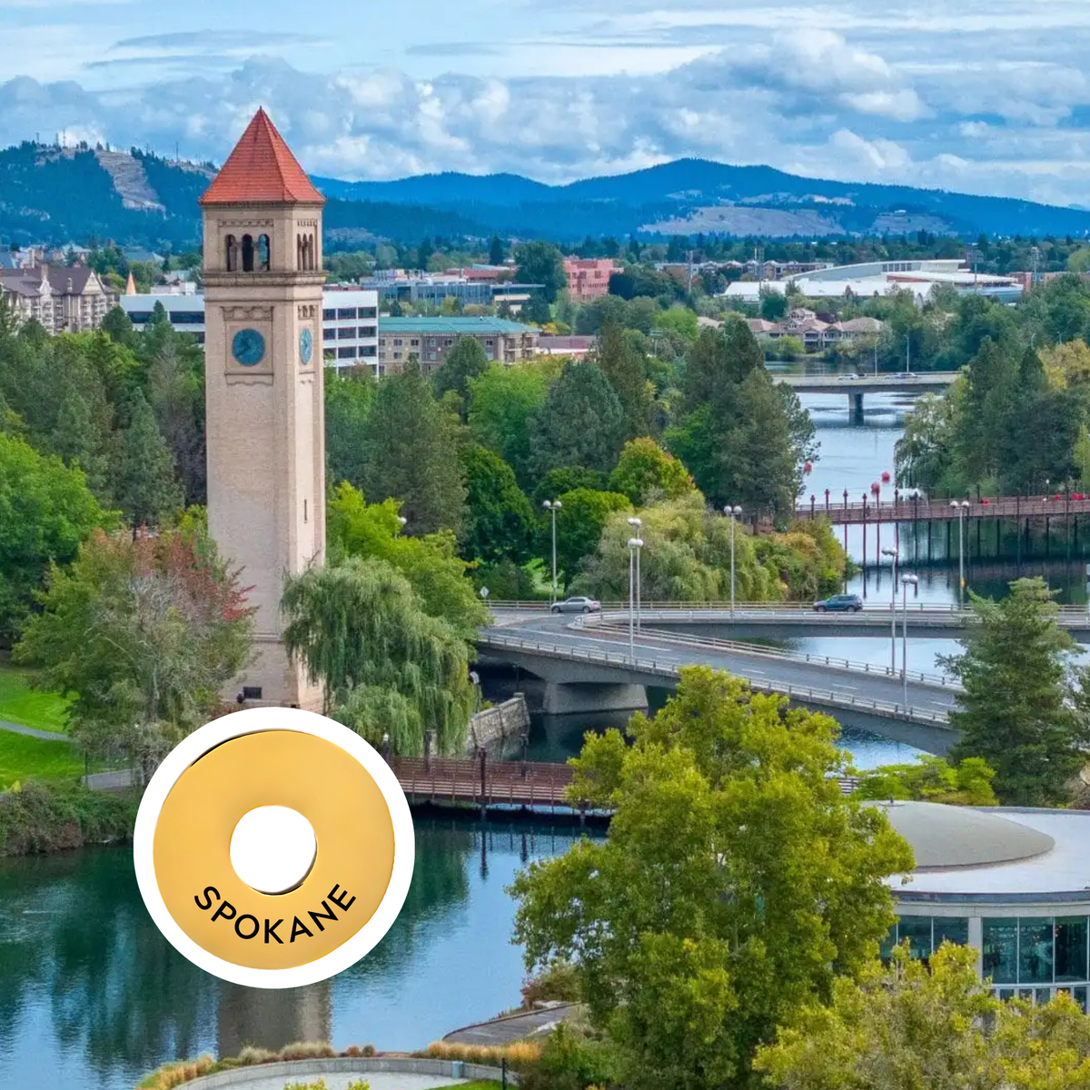 Spokane engraved city travel ring