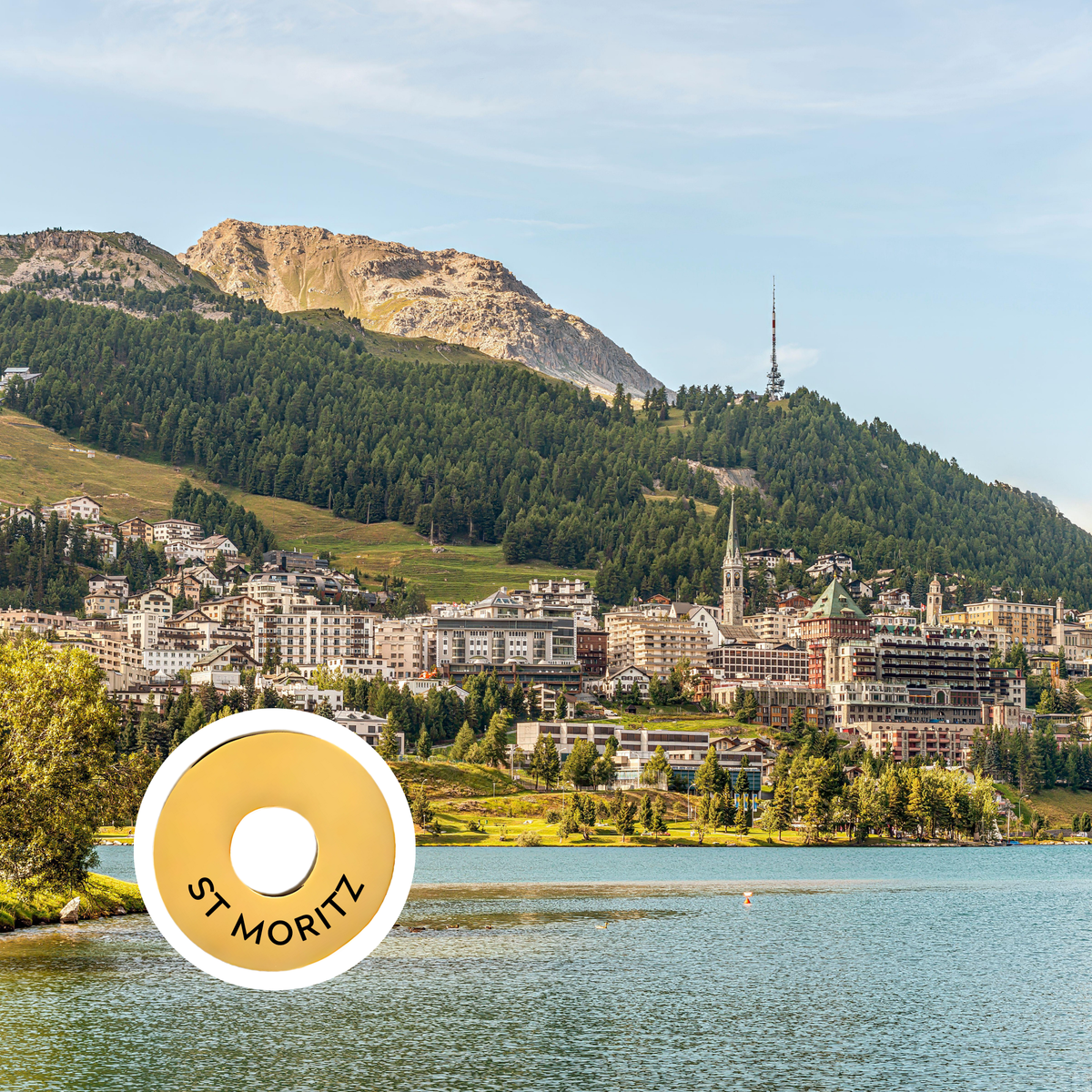 St Moritz engraved city travel ring
