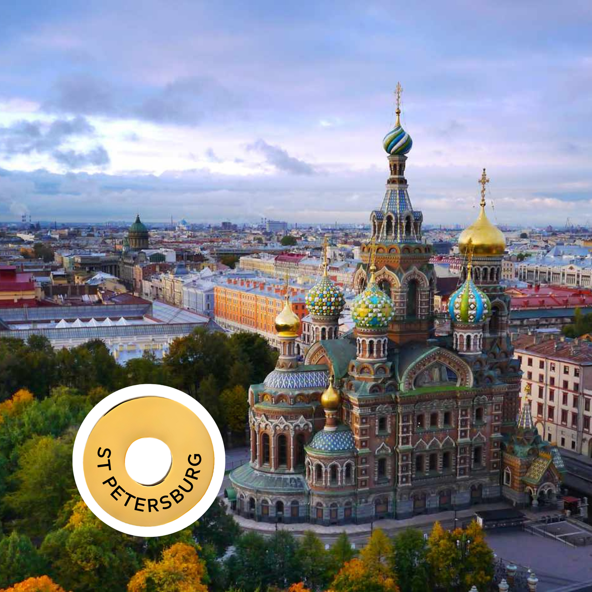 St Petersburg engraved city travel ring