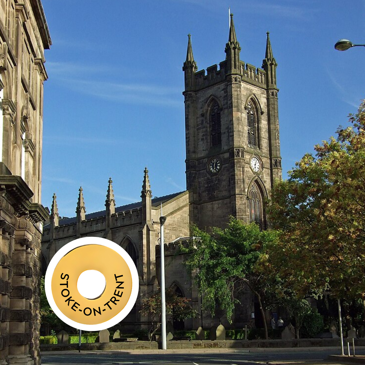 Stoke‑on‑Trent engraved city travel ring