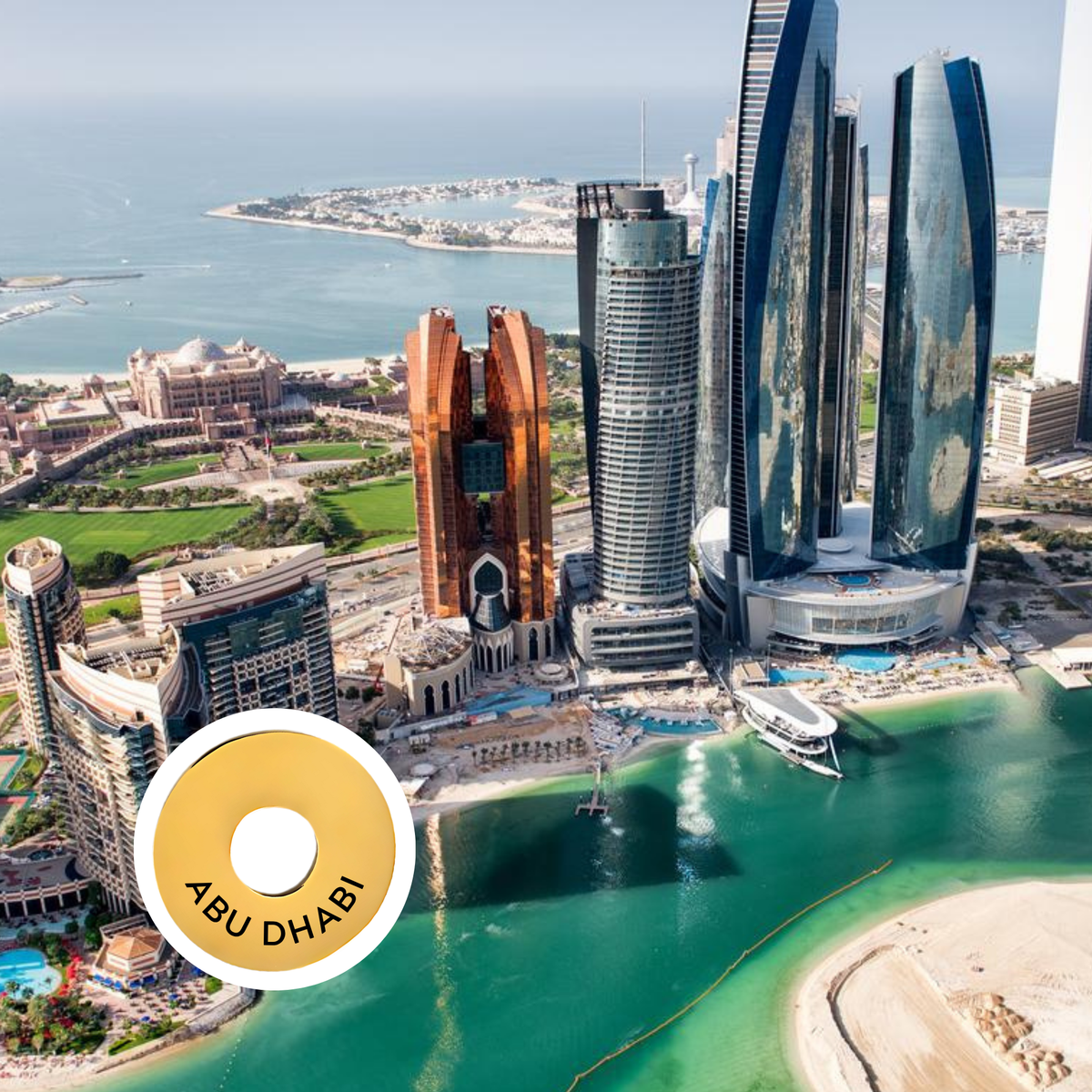 Abu Dhabi engraved city travel ring