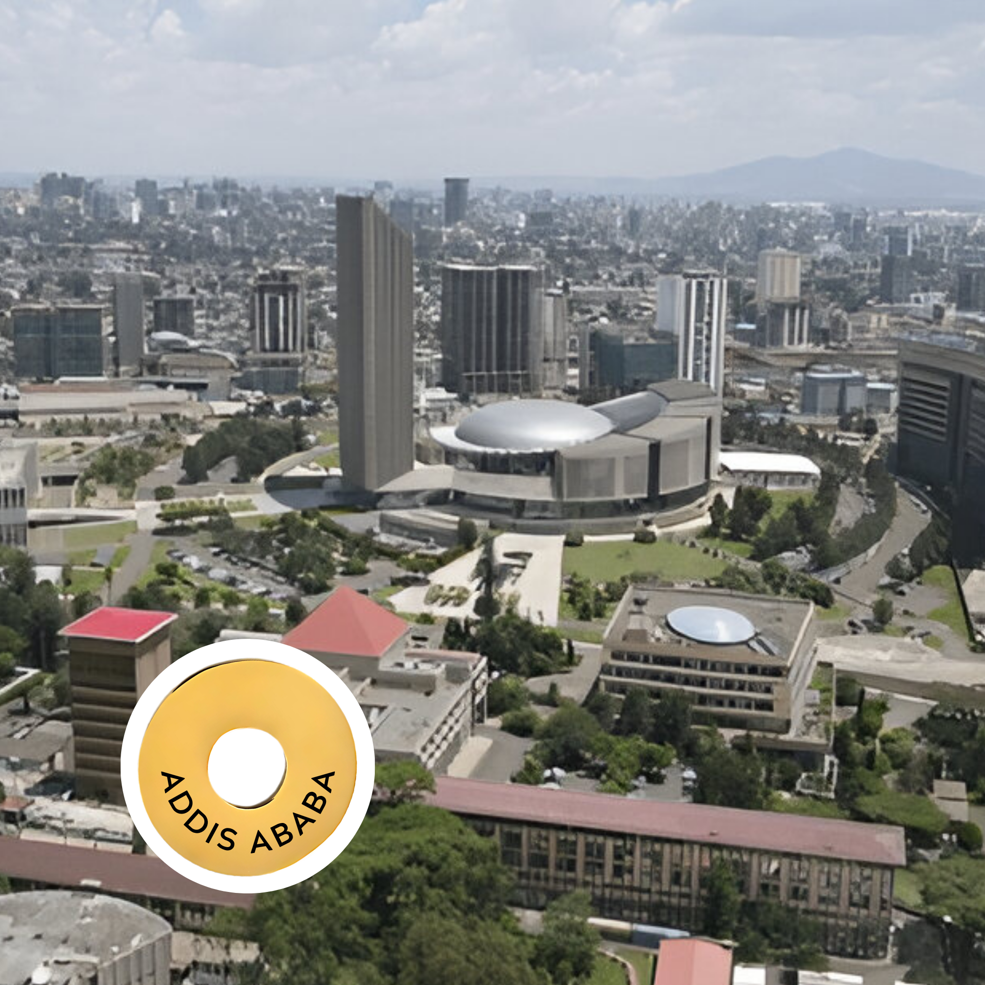 Addis Ababa engraved city travel ring