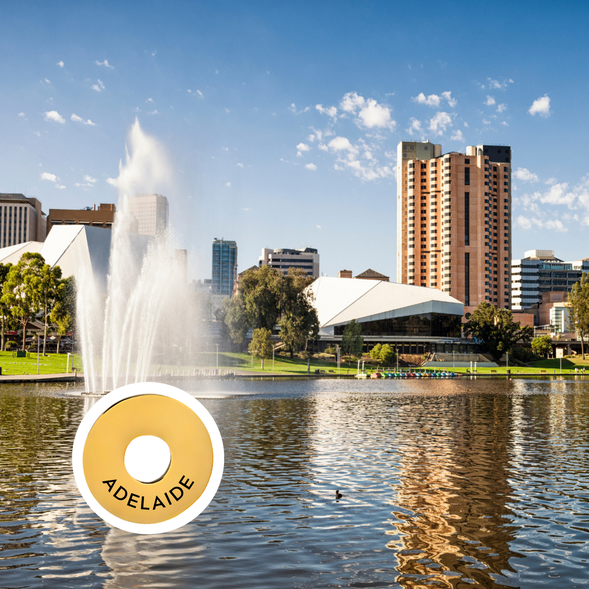 Adelaide engraved city travel ring