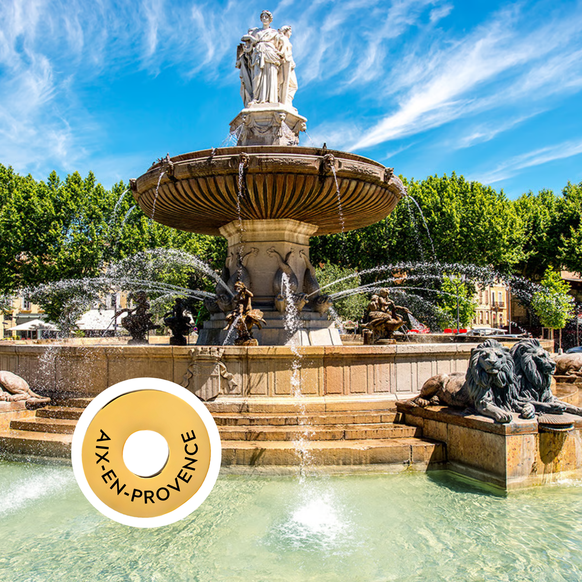 Aix‑en‑Provence engraved city travel ring