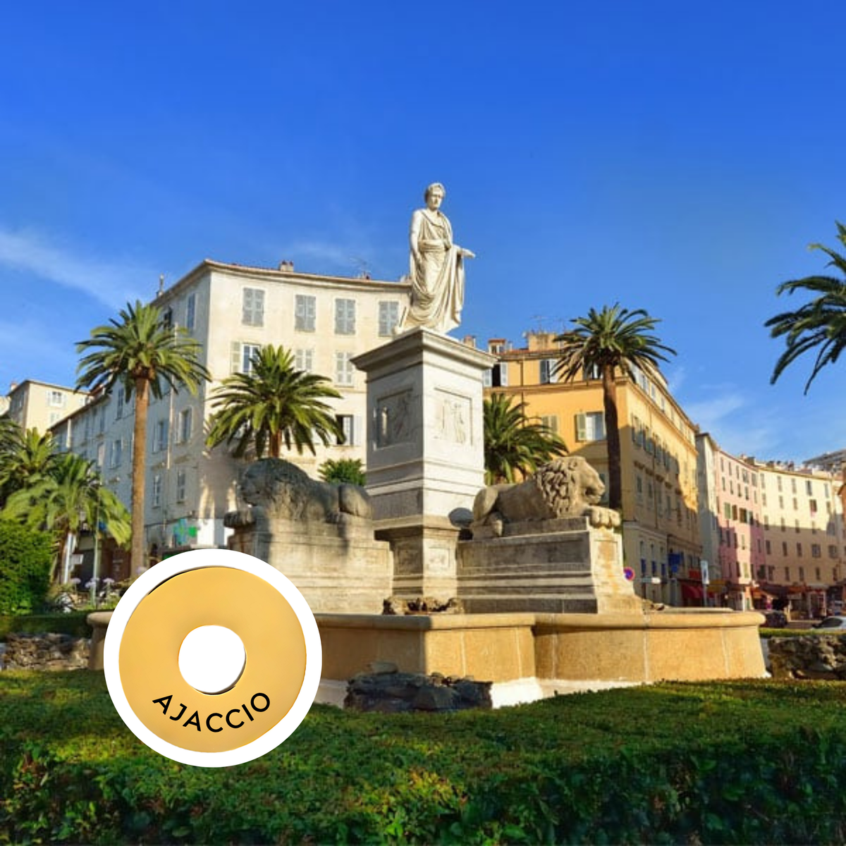 Ajaccio engraved city travel ring
