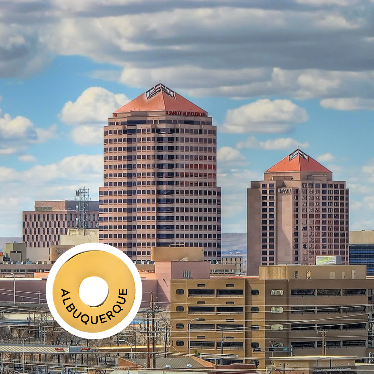 Albuquerque engraved city travel ring