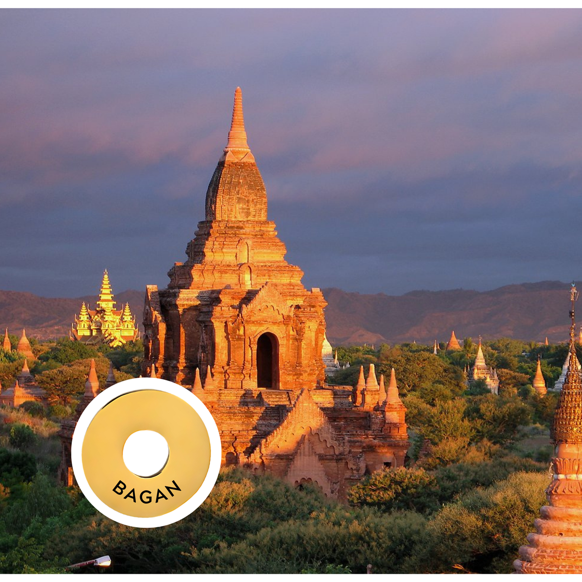 Bagan engraved city travel ring