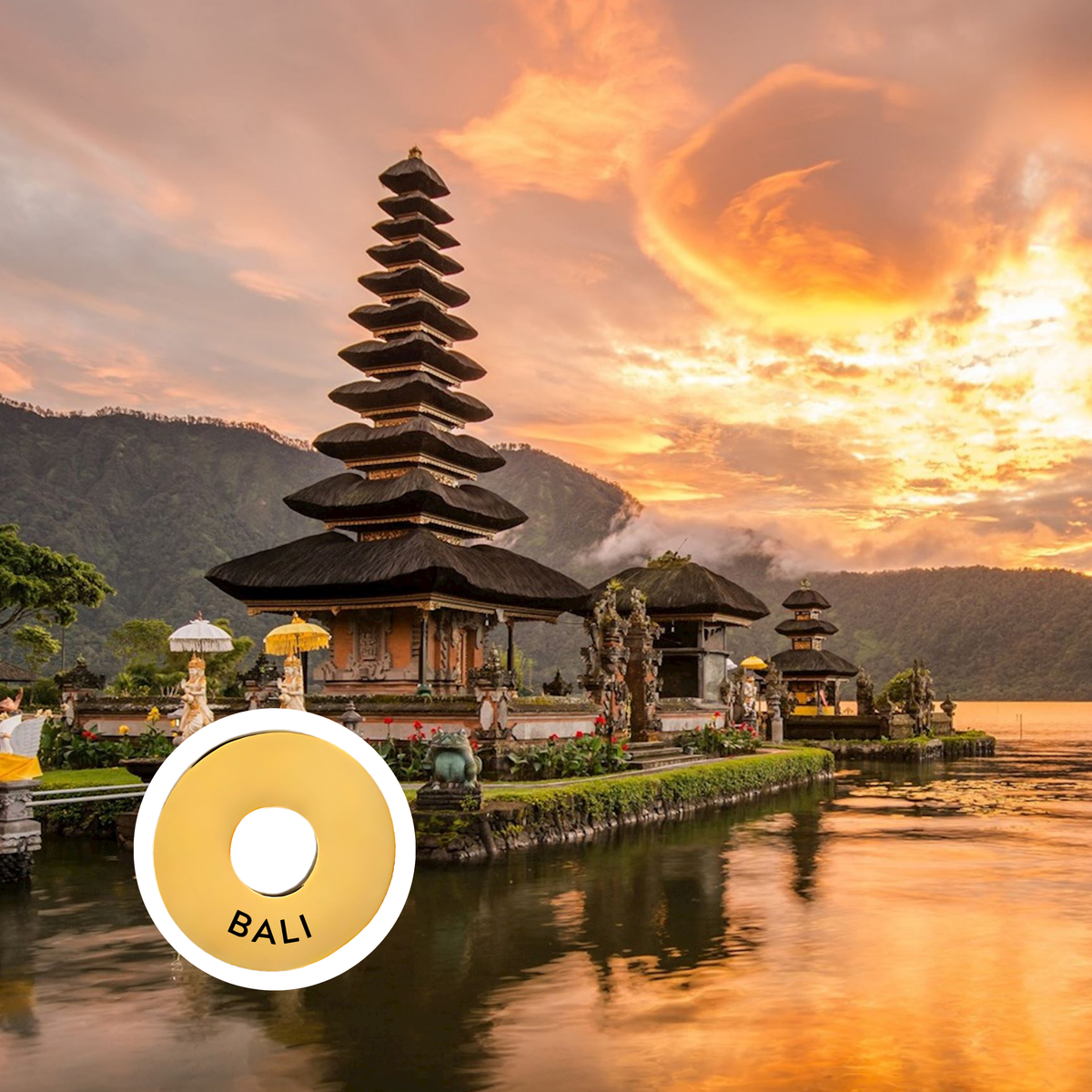 Bali engraved city travel ring