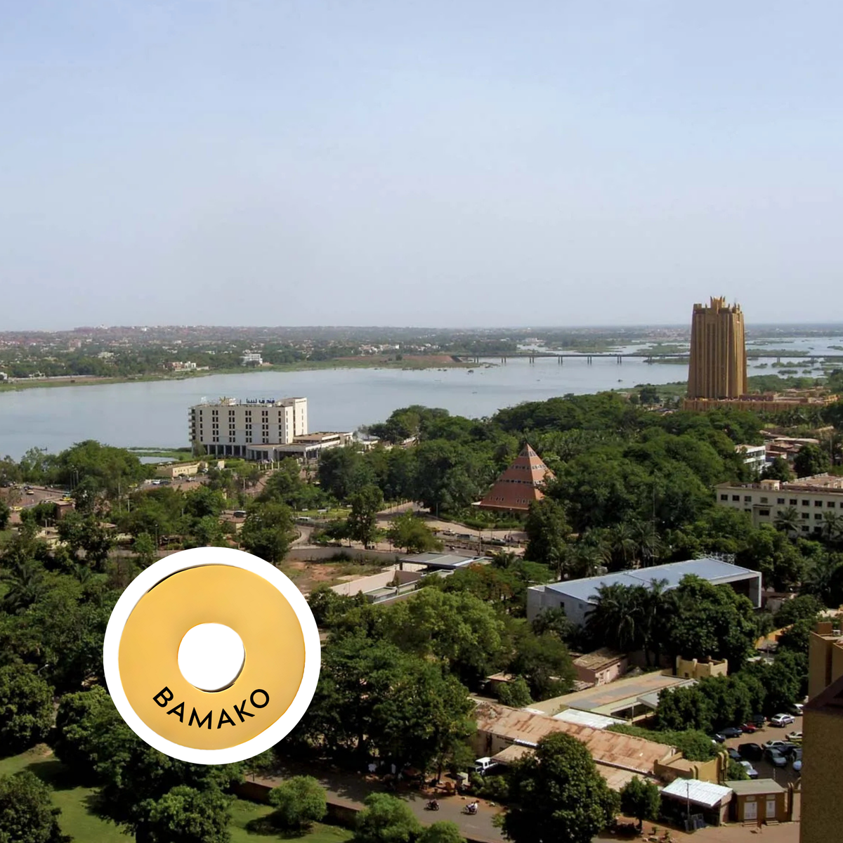 Bamako engraved city travel ring