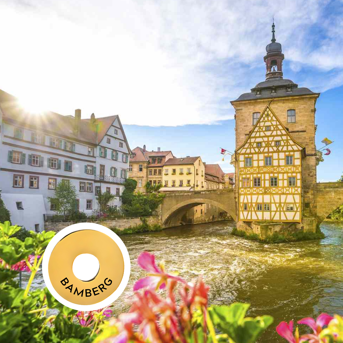 Bamberg engraved city travel ring