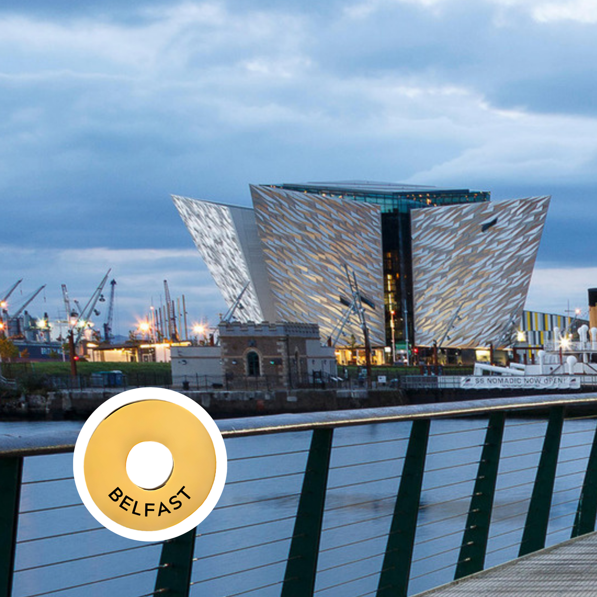 Belfast engraved city travel ring