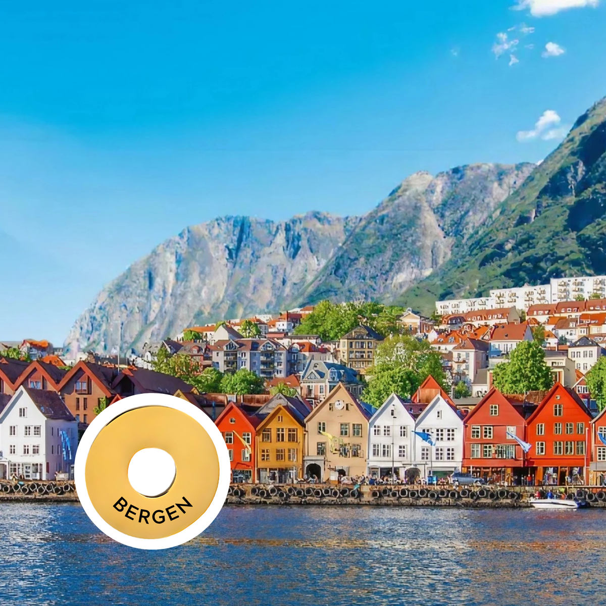 Bergen engraved city travel ring