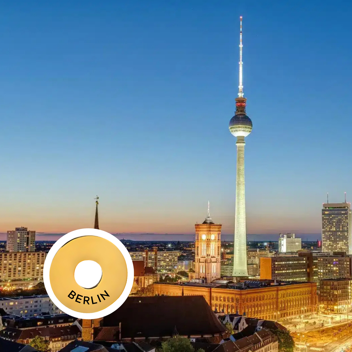 Berlin engraved city travel ring