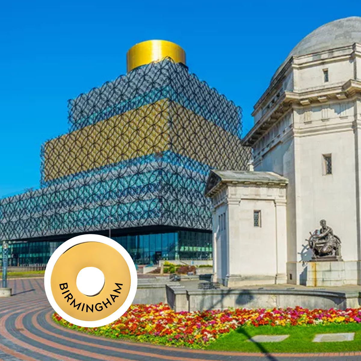 Birmingham engraved city travel ring