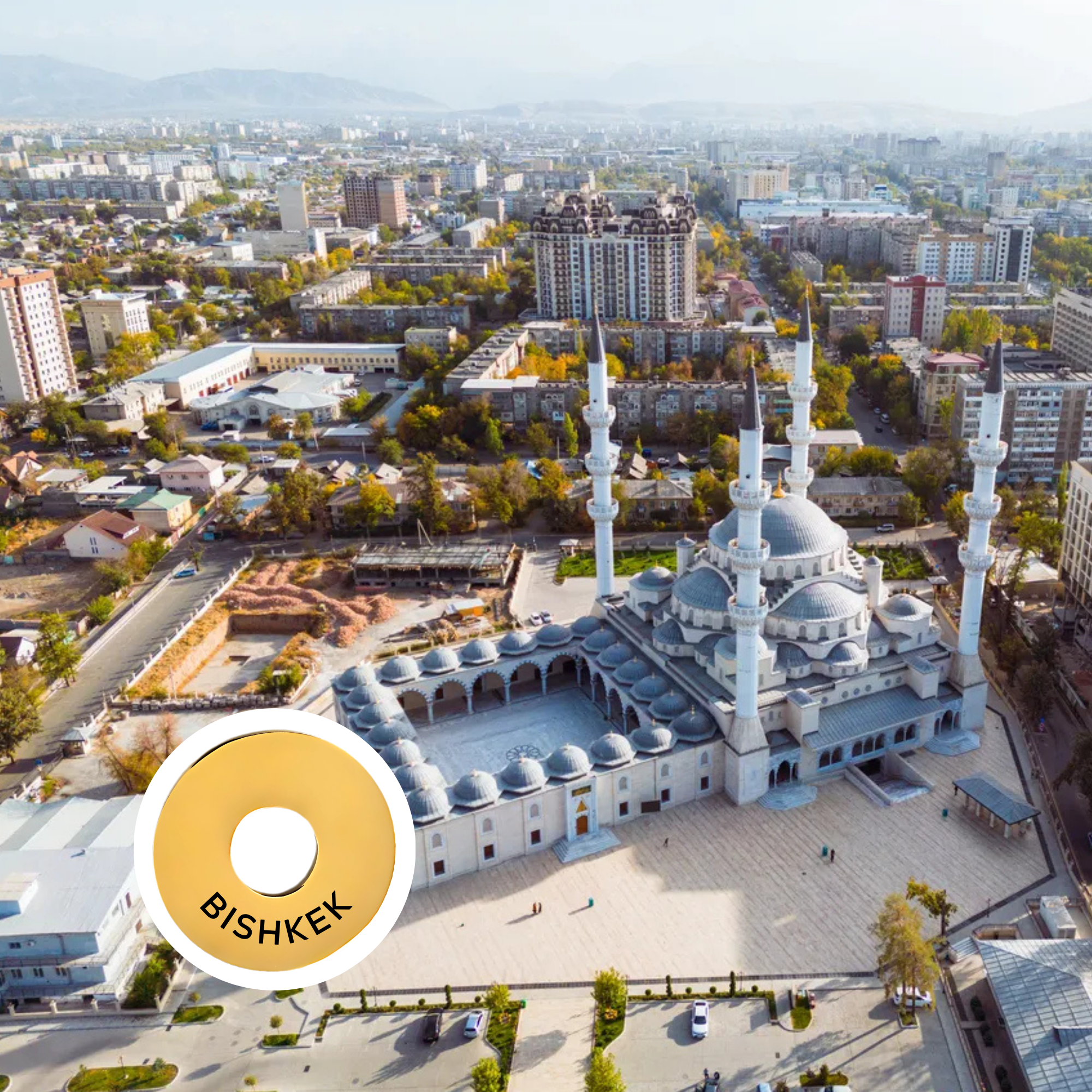Bishkek engraved city travel ring