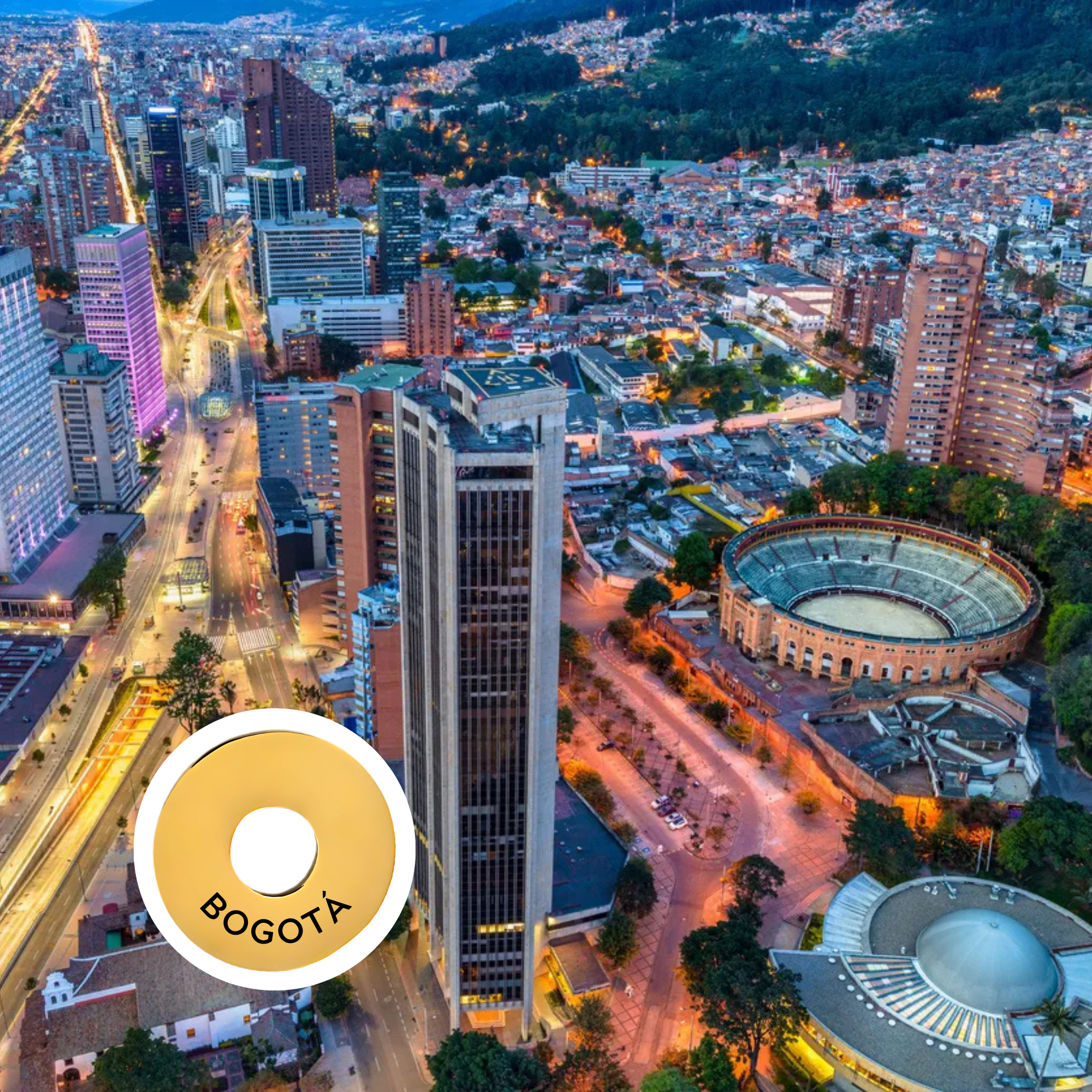 Bogotá engraved city travel ring
