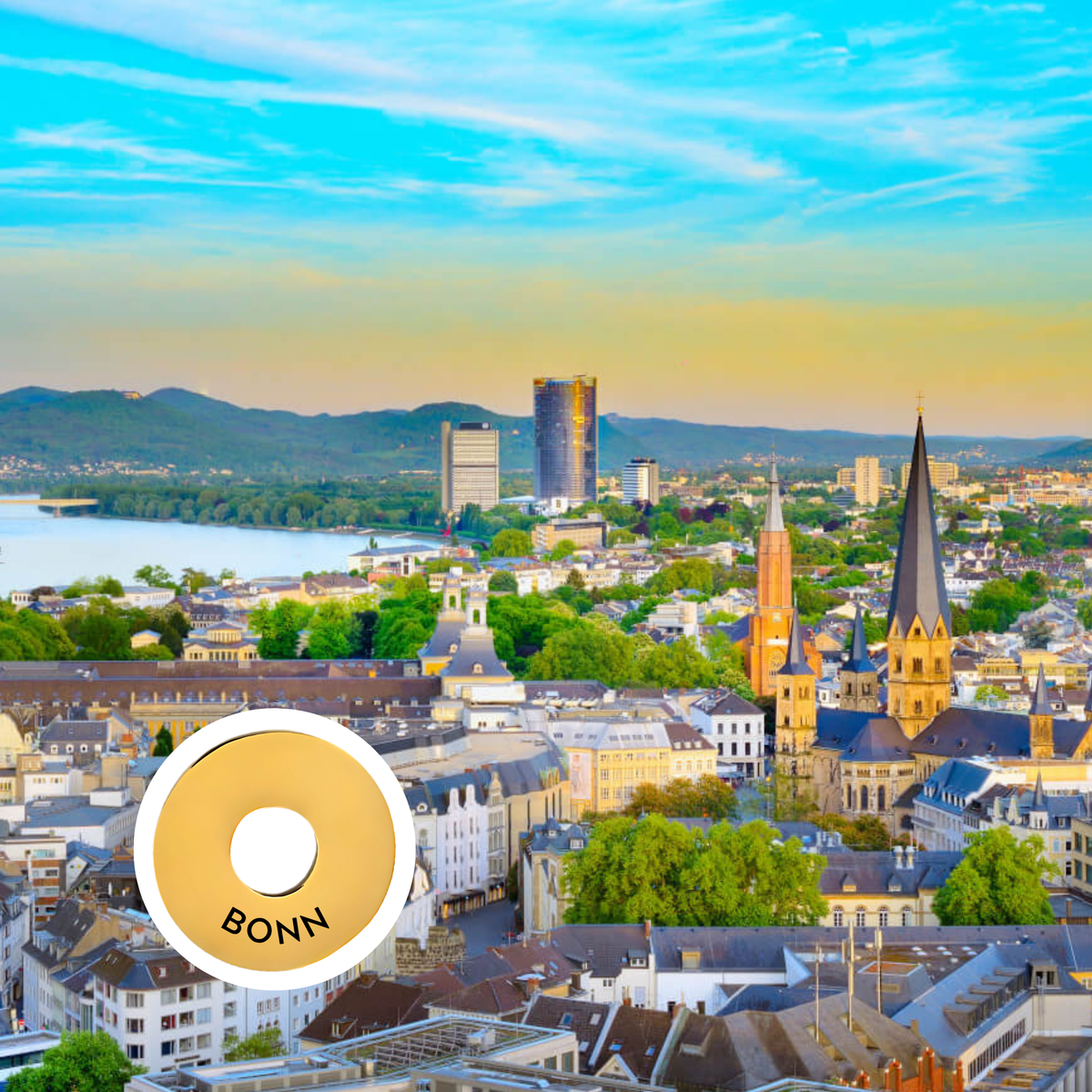 Bonn engraved city travel ring