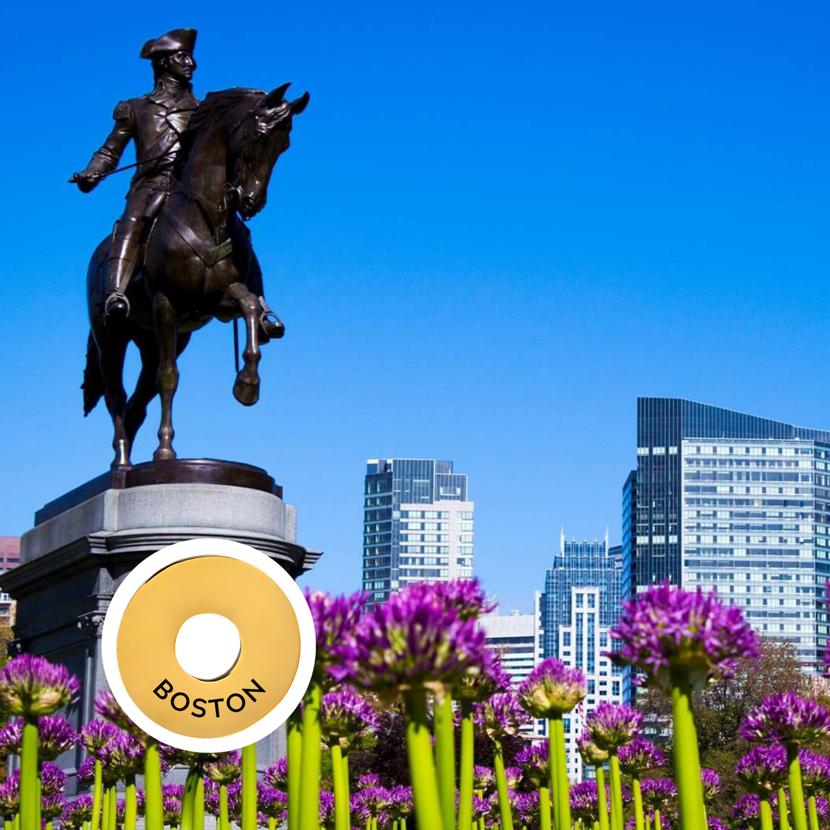 Boston engraved city travel ring