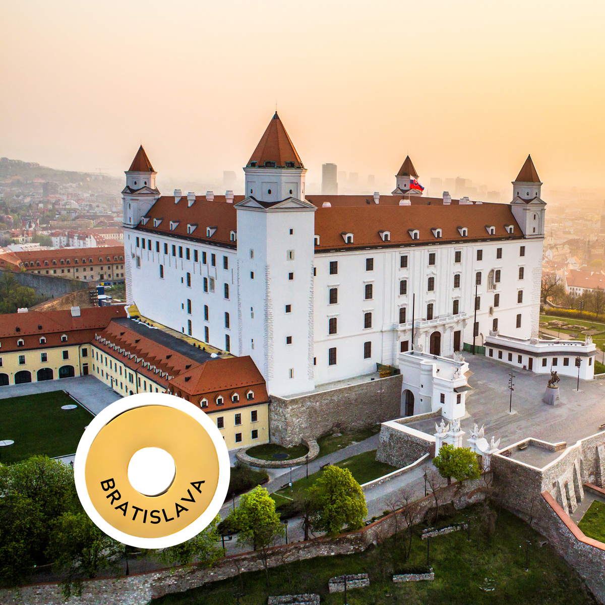 Bratislava engraved city travel ring