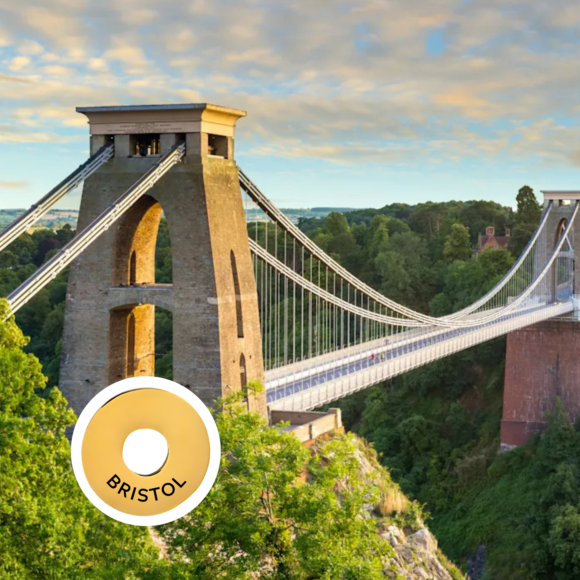 Bristol engraved city travel ring