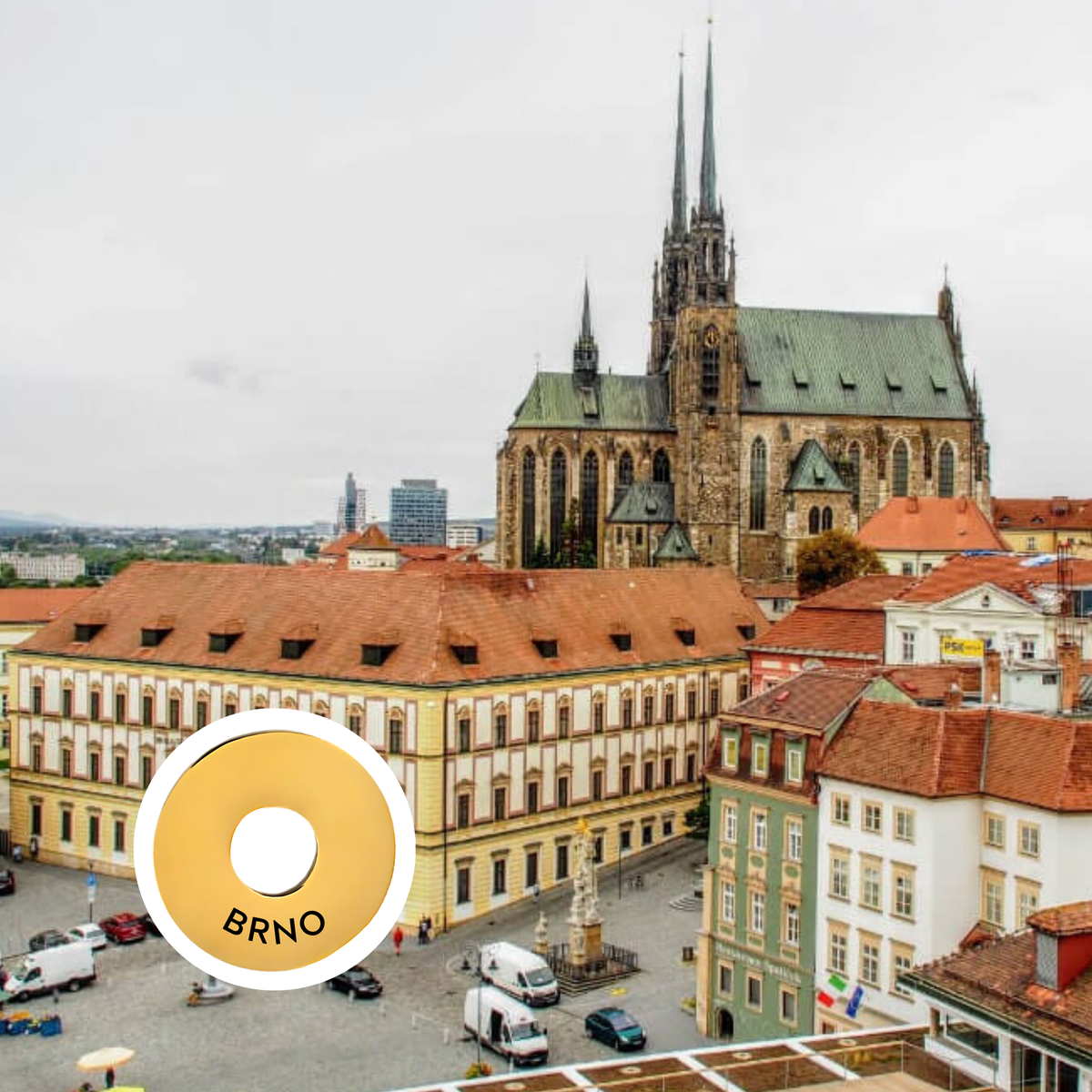 Brno engraved city travel ring