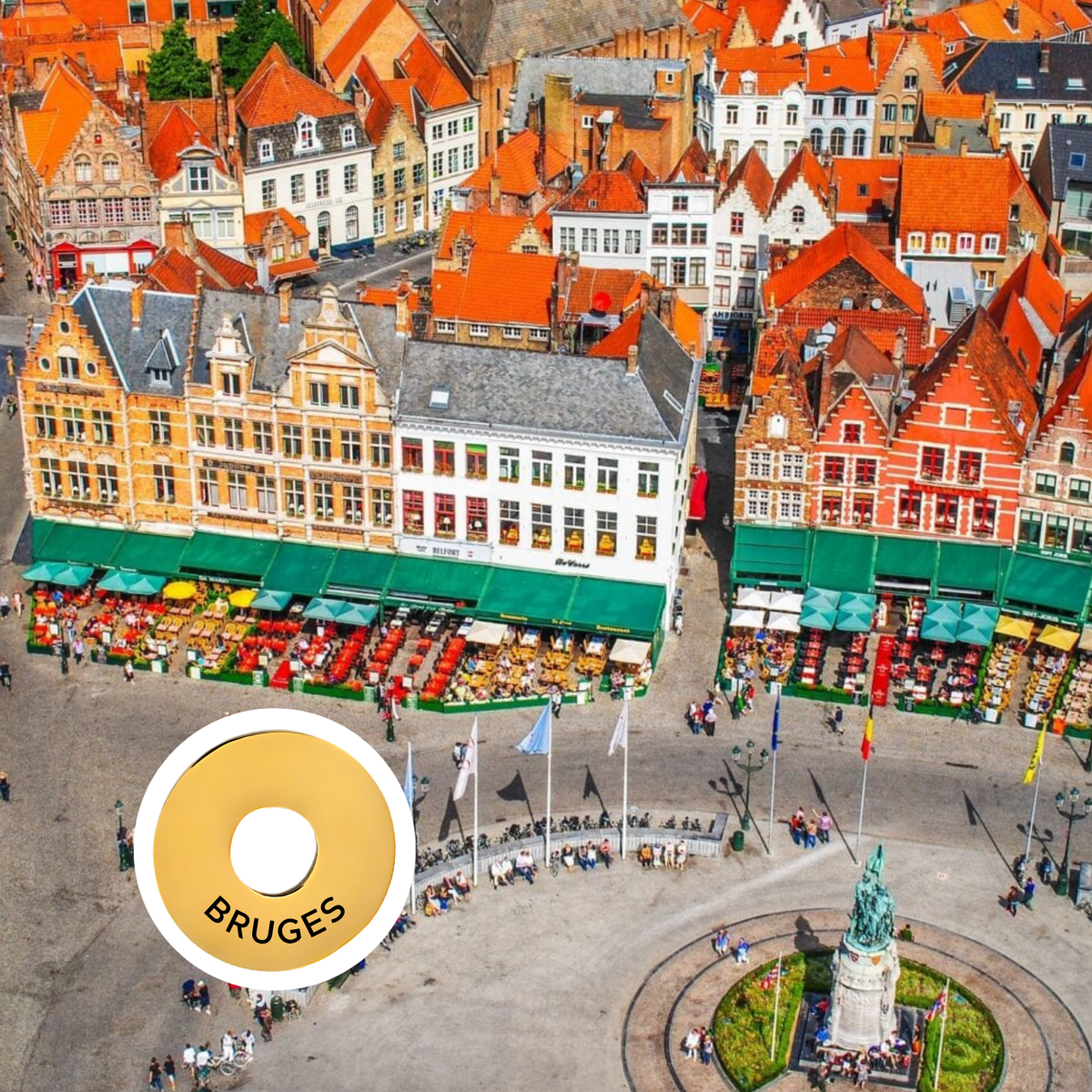 Bruges engraved city travel ring