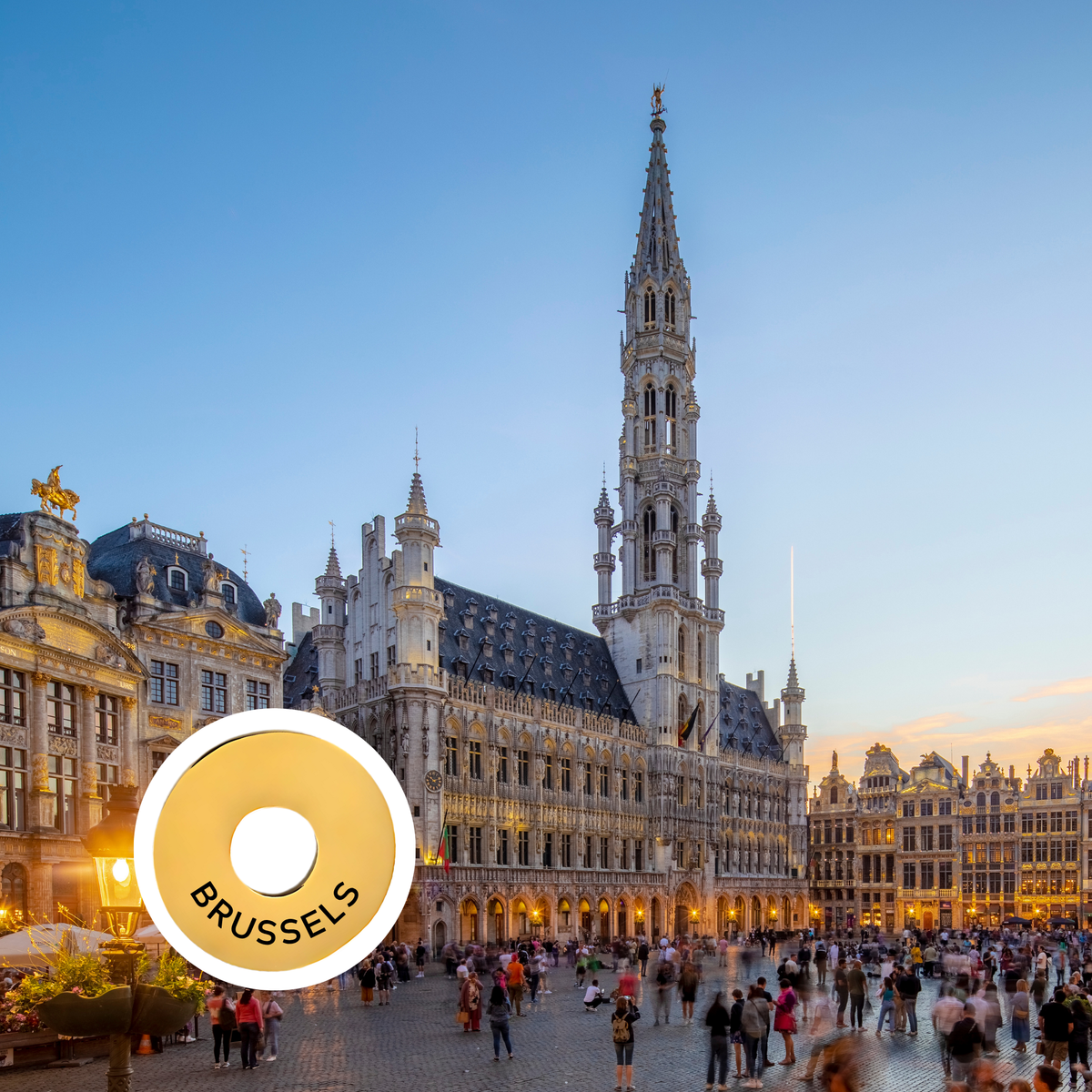 Brussels engraved city travel ring
