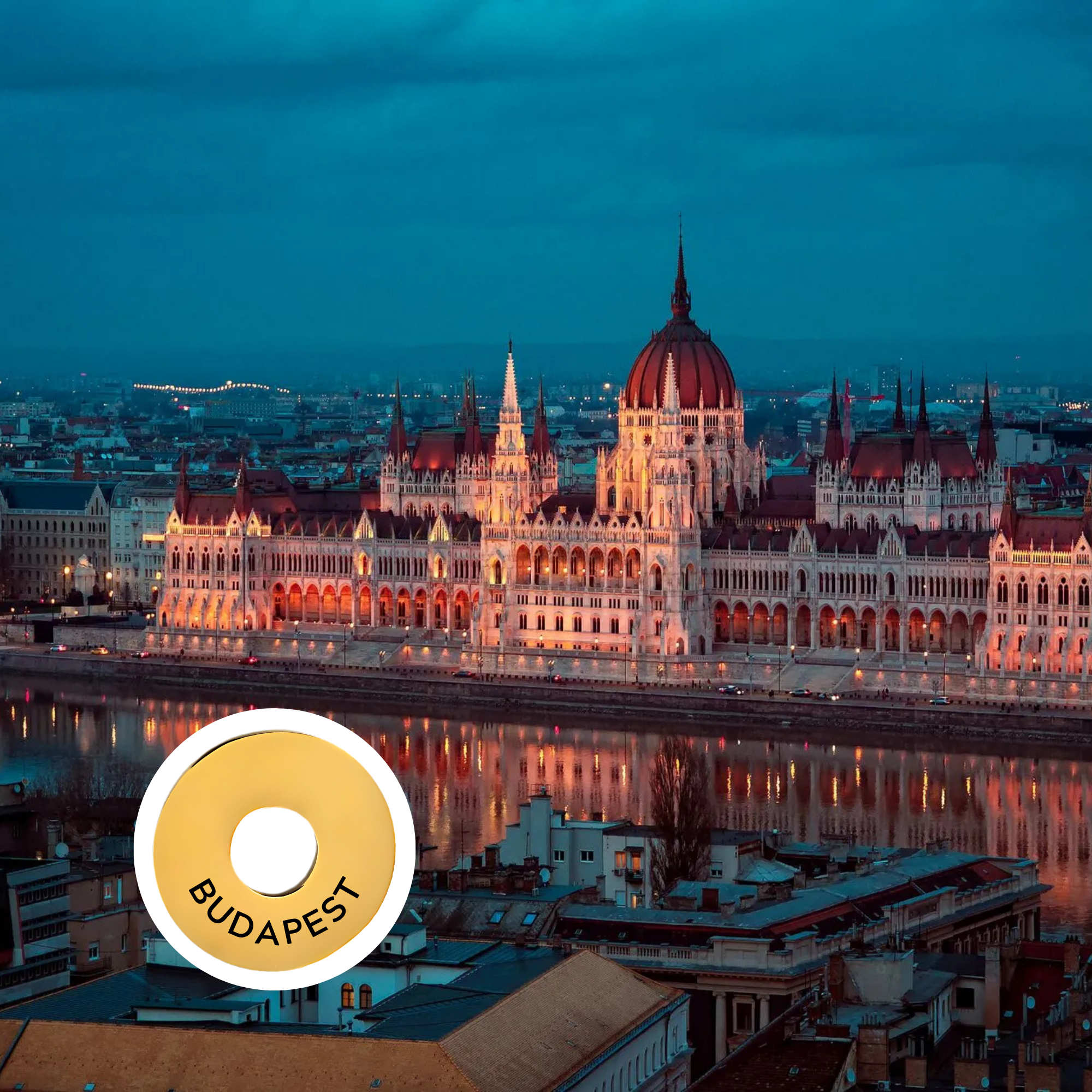 Budapest engraved city travel ring