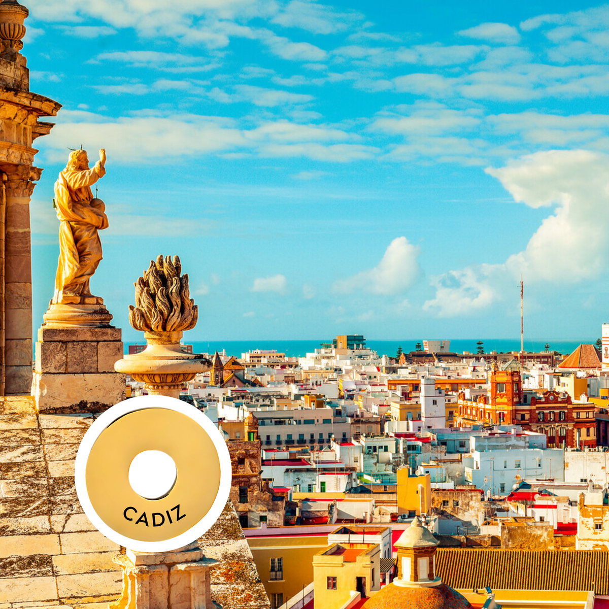 Cadiz engraved city travel ring