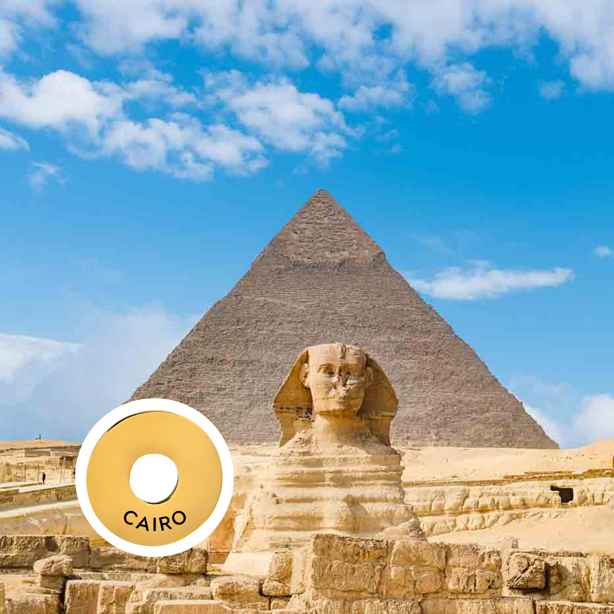 Cairo engraved city travel ring
