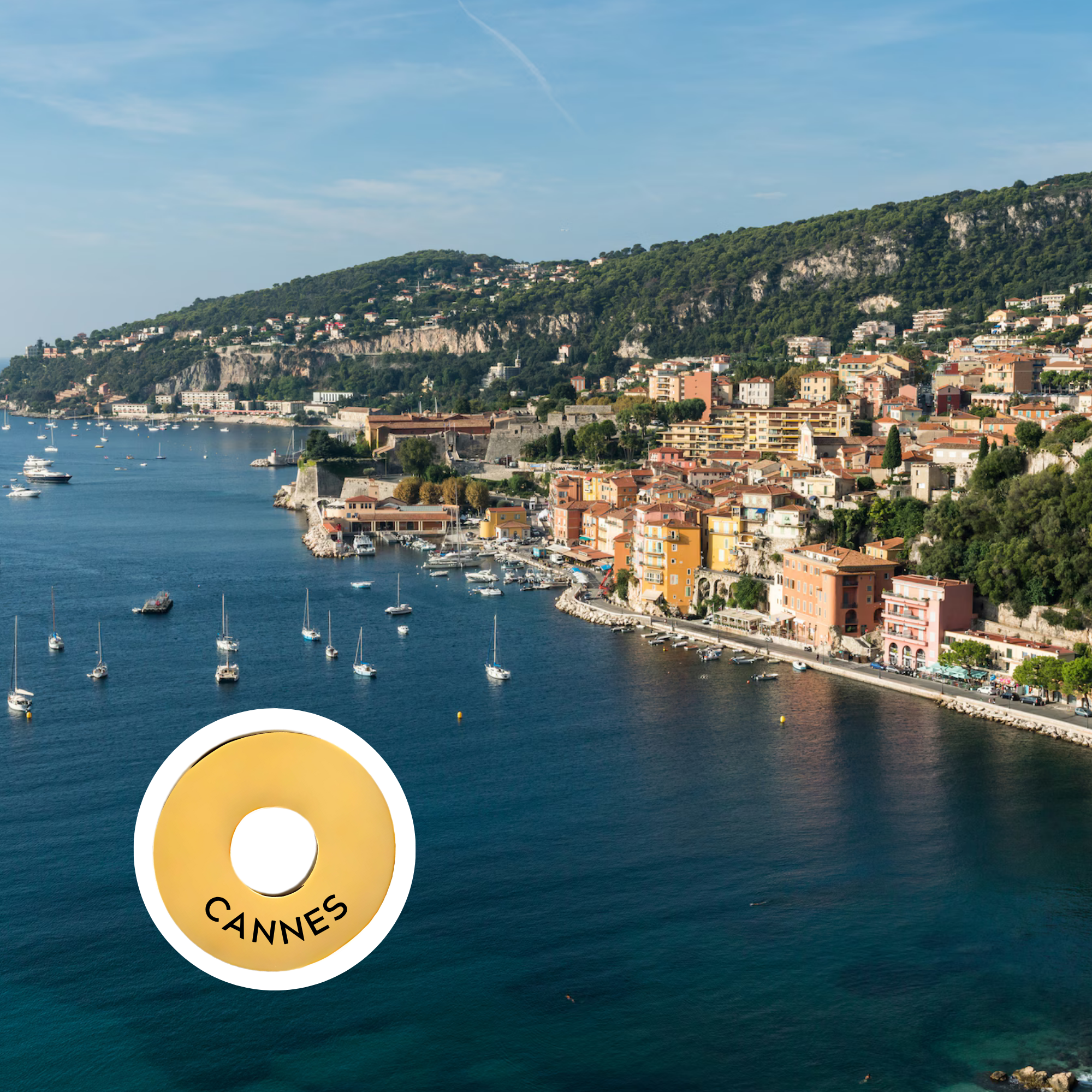 Cannes engraved city travel ring