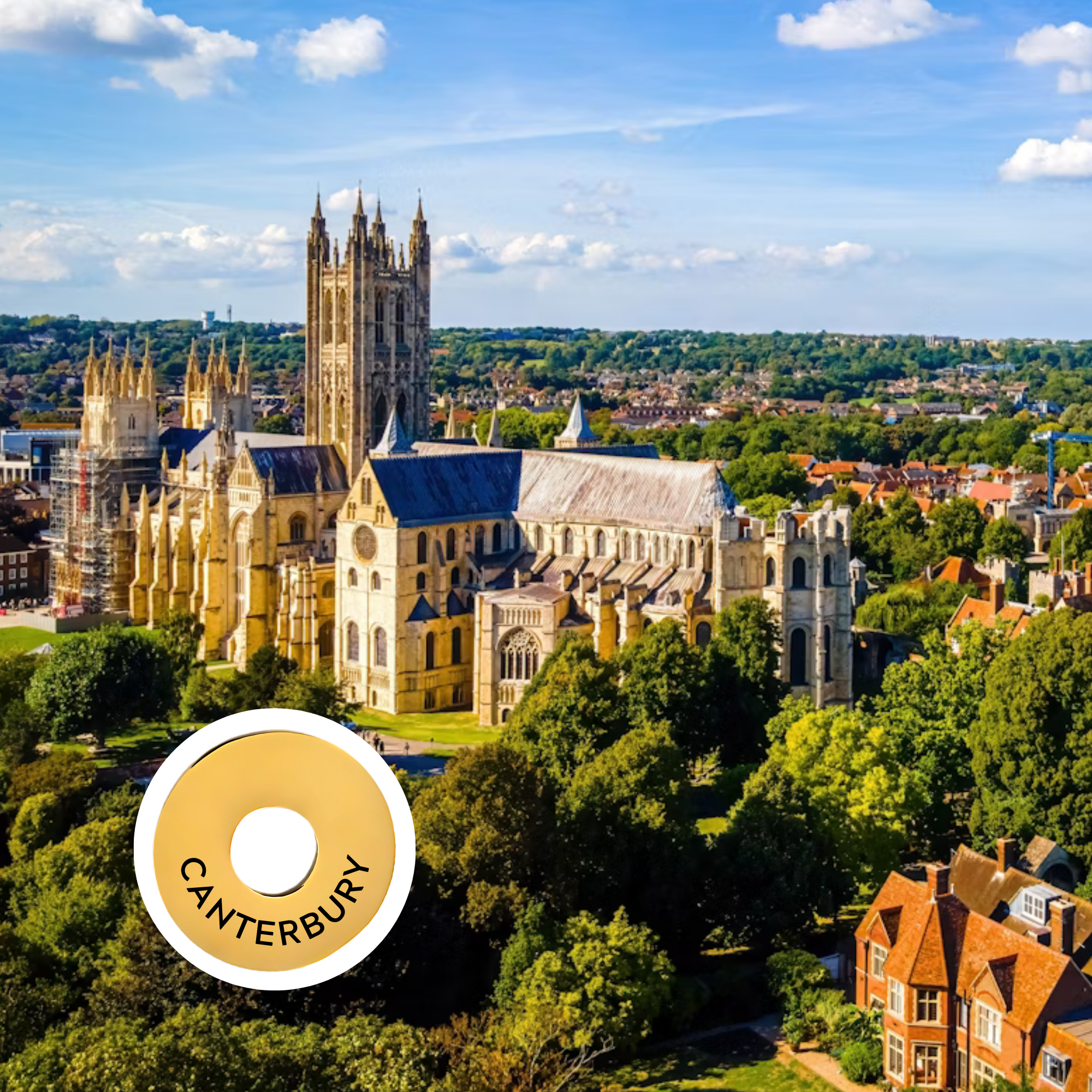 Canterbury engraved city travel ring