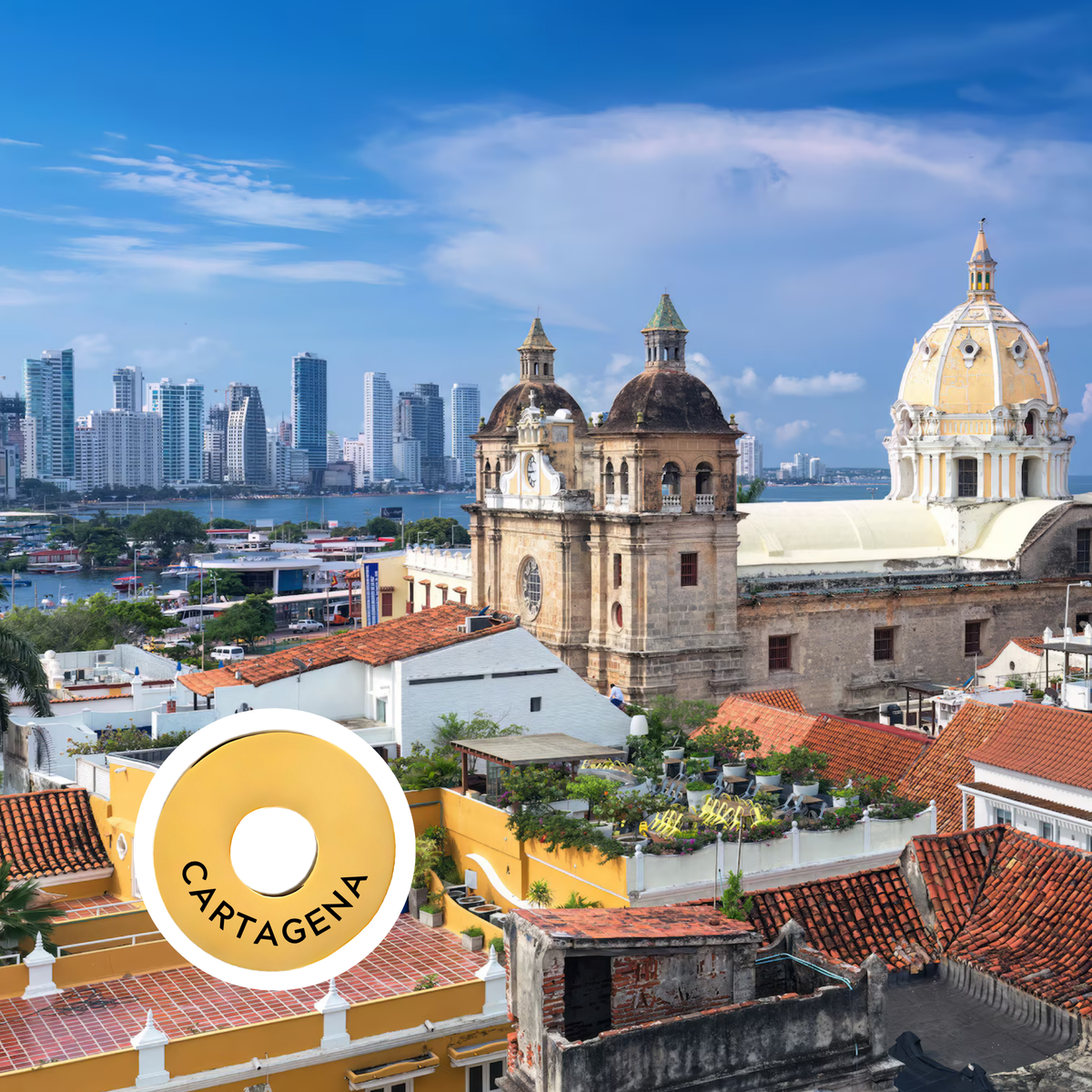 Cartagena engraved city travel ring