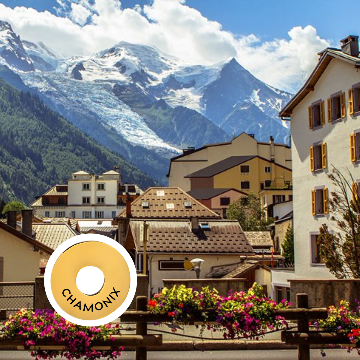 Chamonix engraved city travel ring