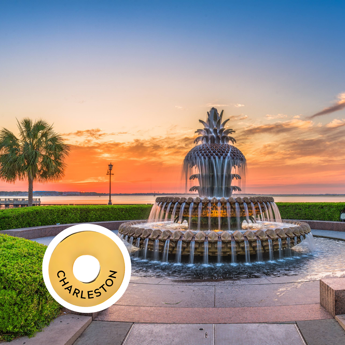 Charleston engraved city travel ring