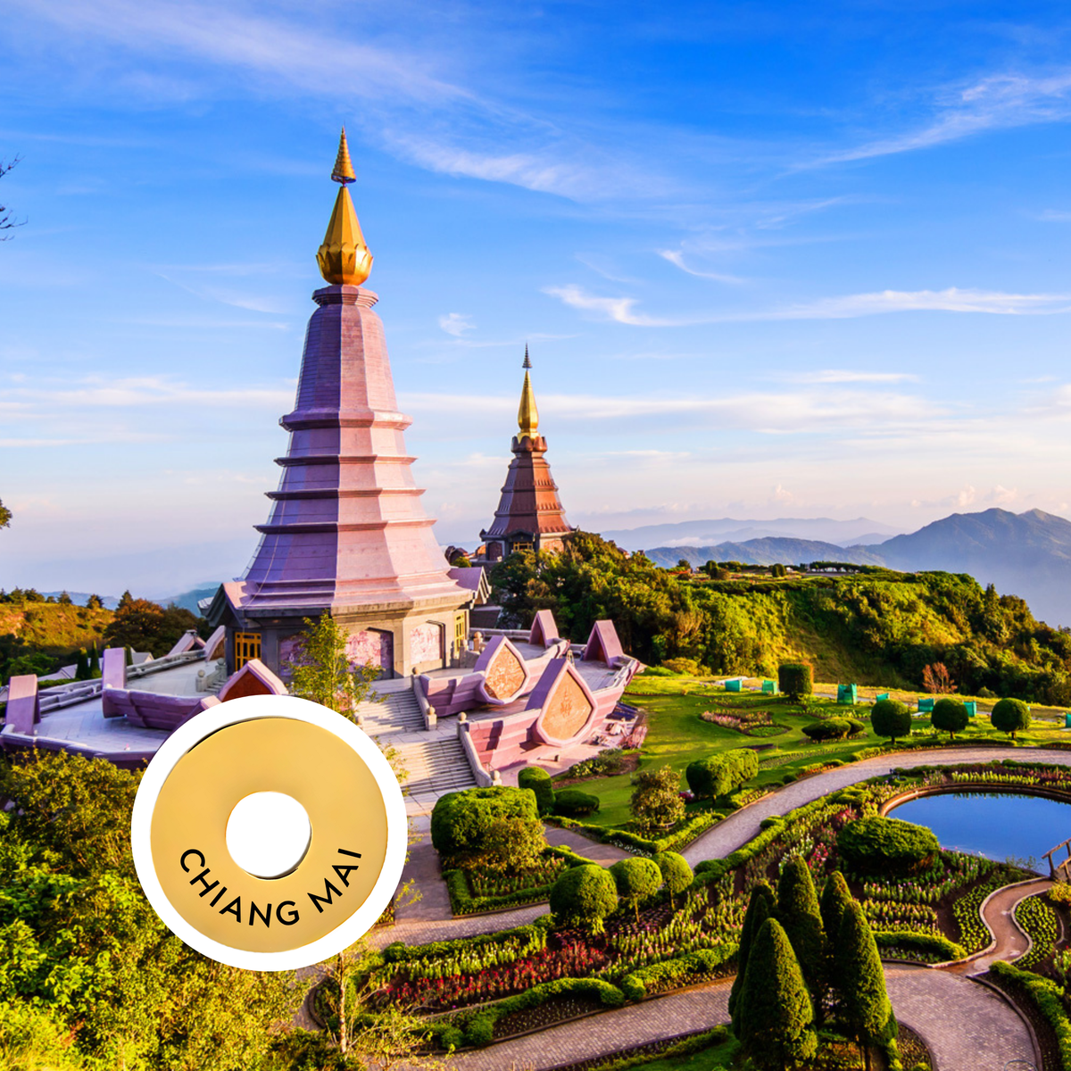 Chiang Mai engraved city travel ring