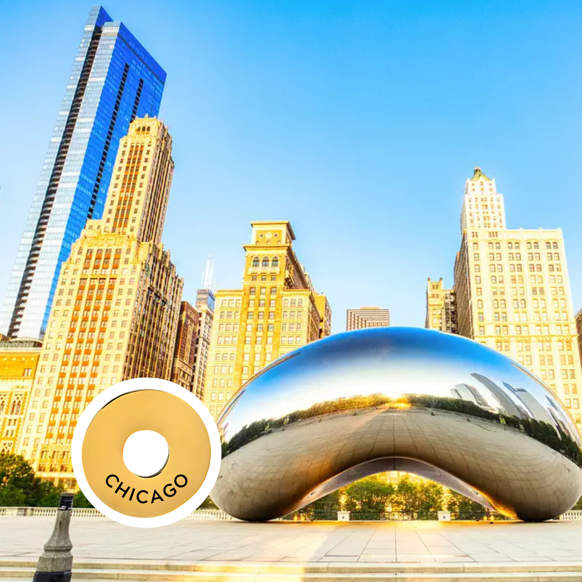 Chicago engraved city travel ring
