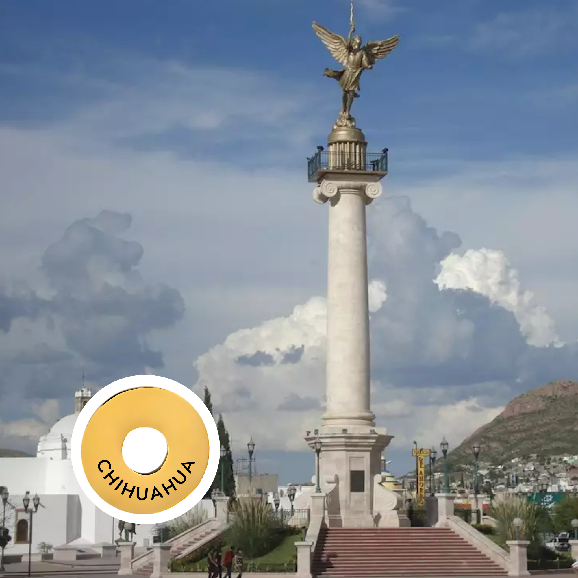 Chihuahua engraved city travel ring