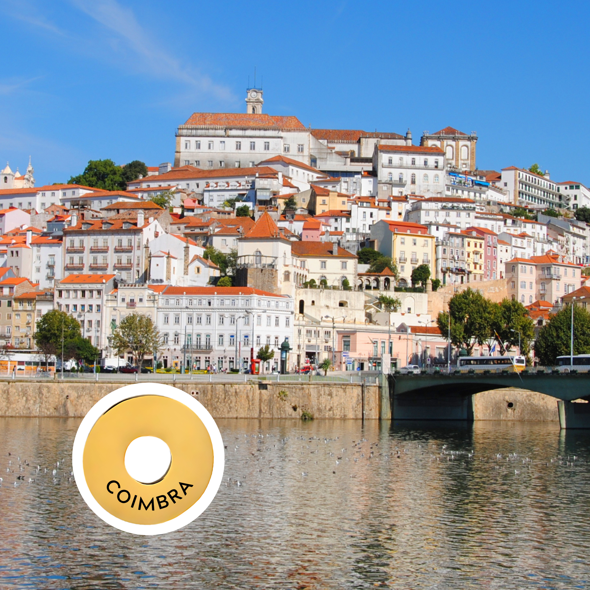 Coimbra engraved city travel ring