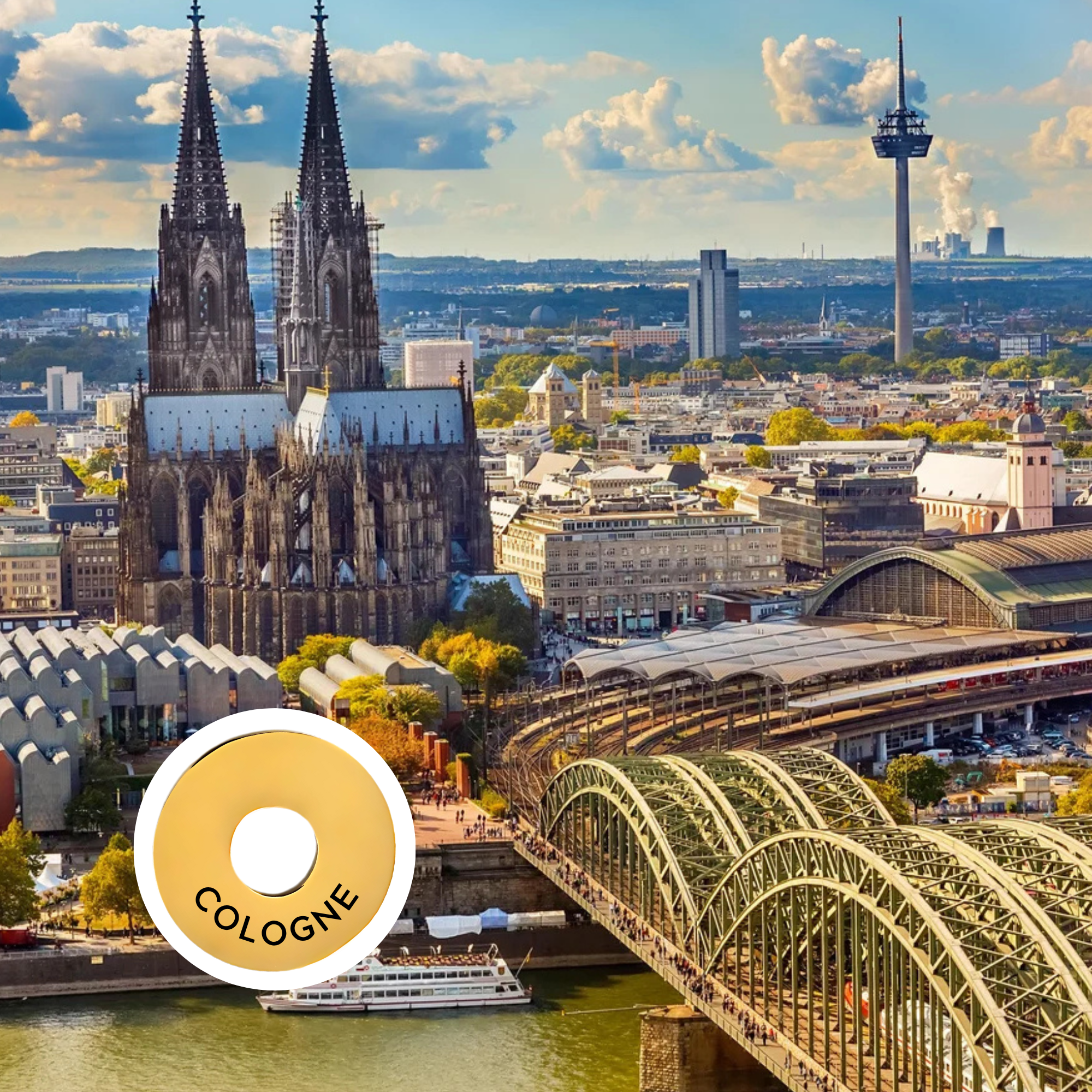 Cologne engraved city travel ring