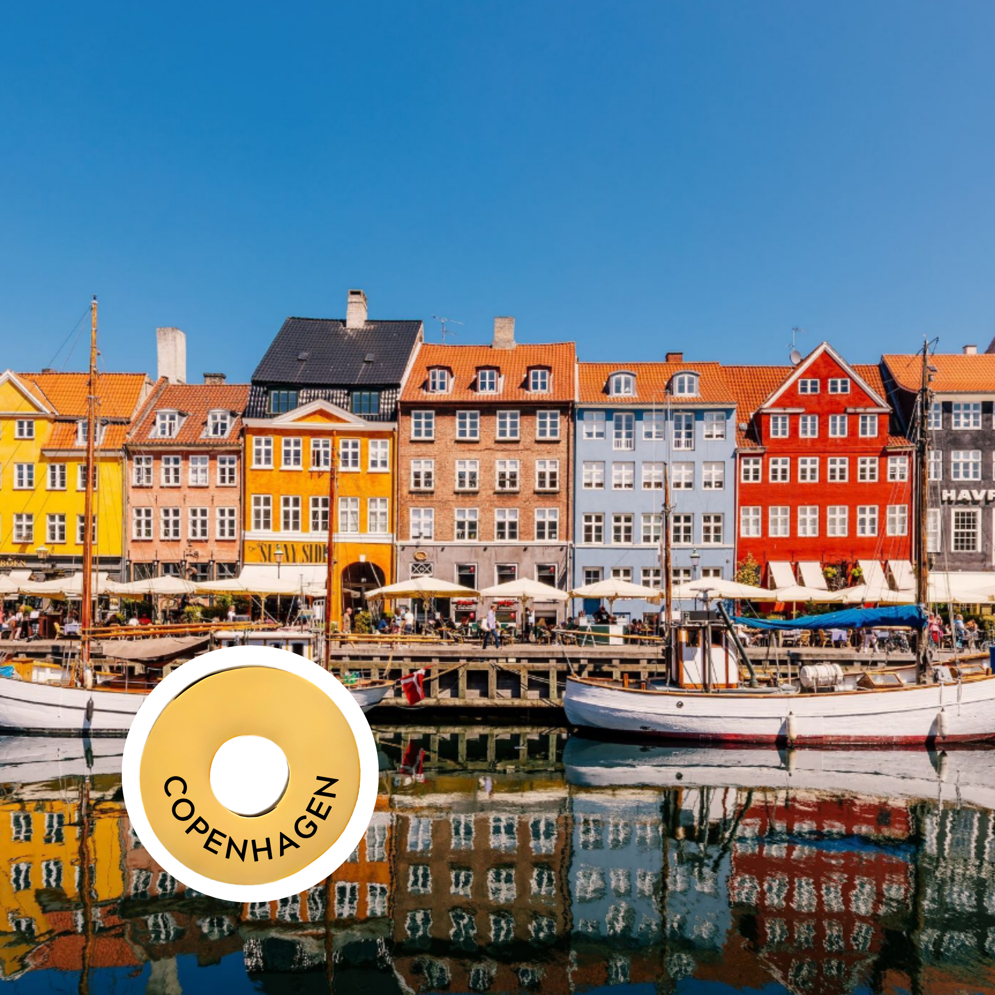 Copenhagen engraved city travel ring