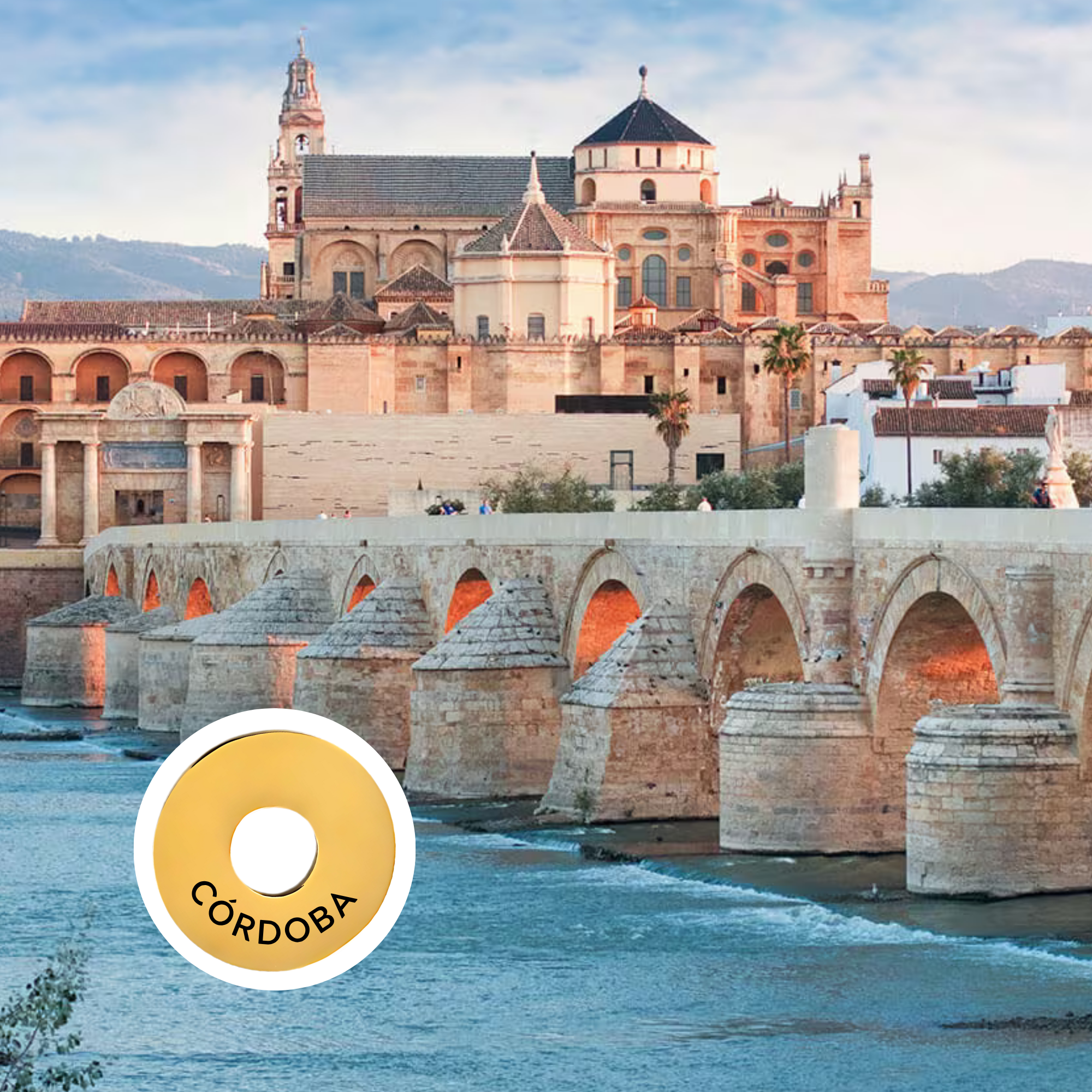 Córdoba engraved city travel ring