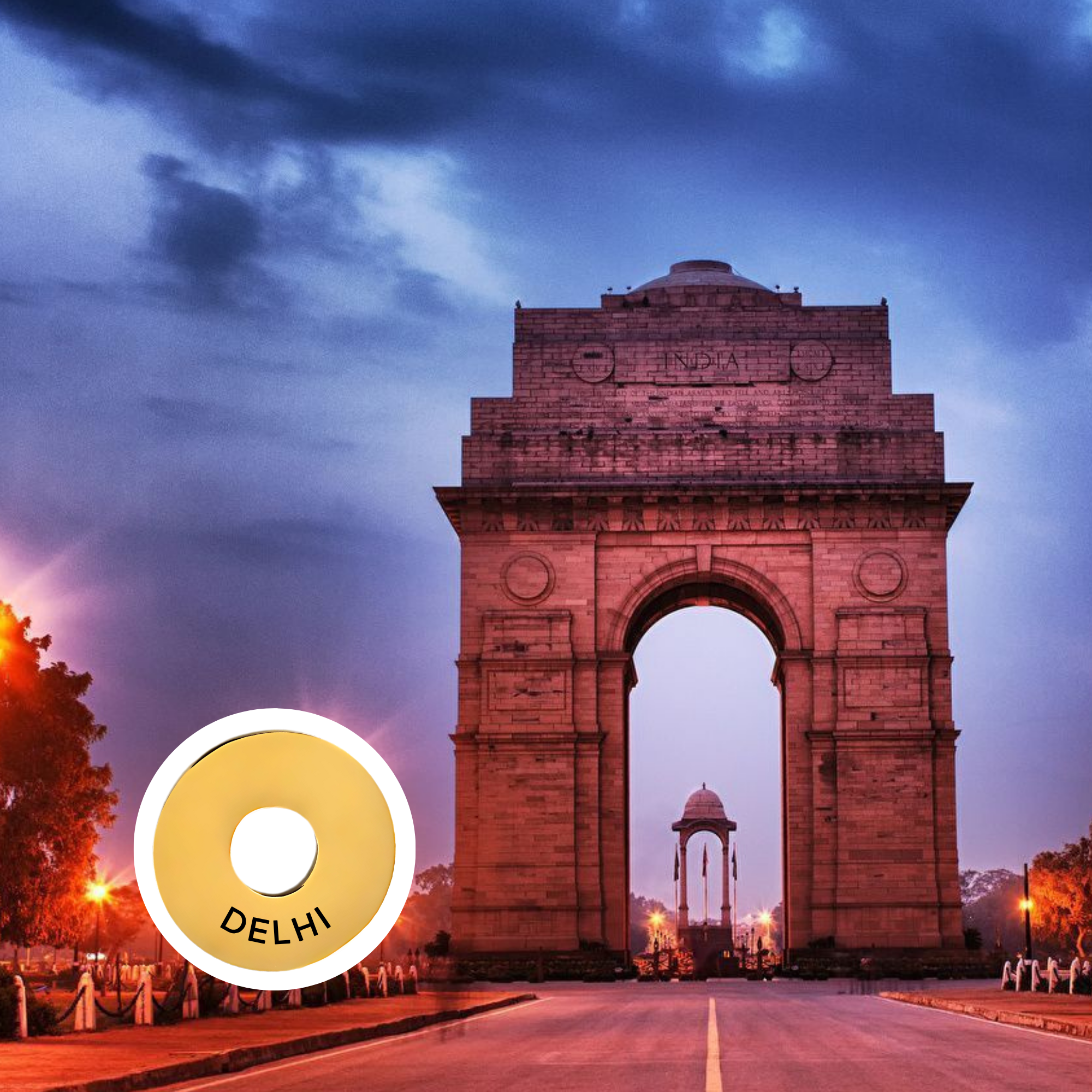Delhi engraved city travel ring