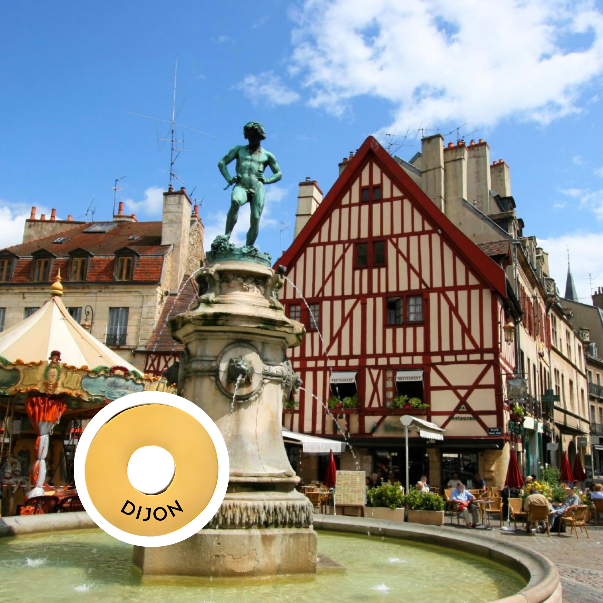 Dijon engraved city travel ring