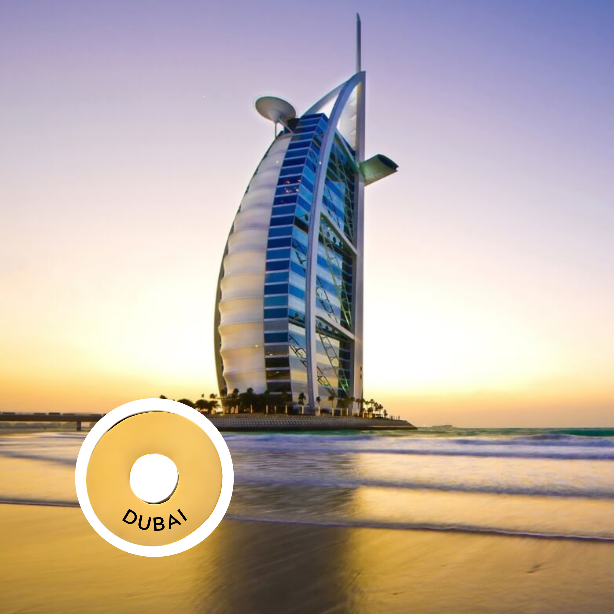 Dubai engraved city travel ring